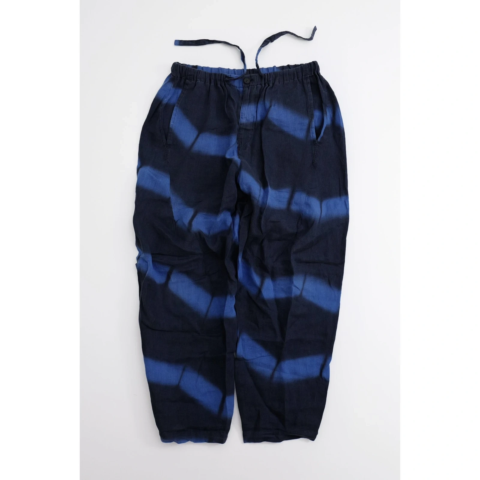 ISSEY MIYAKE Pantalon en lin Marine vintage, passéist — photo 5