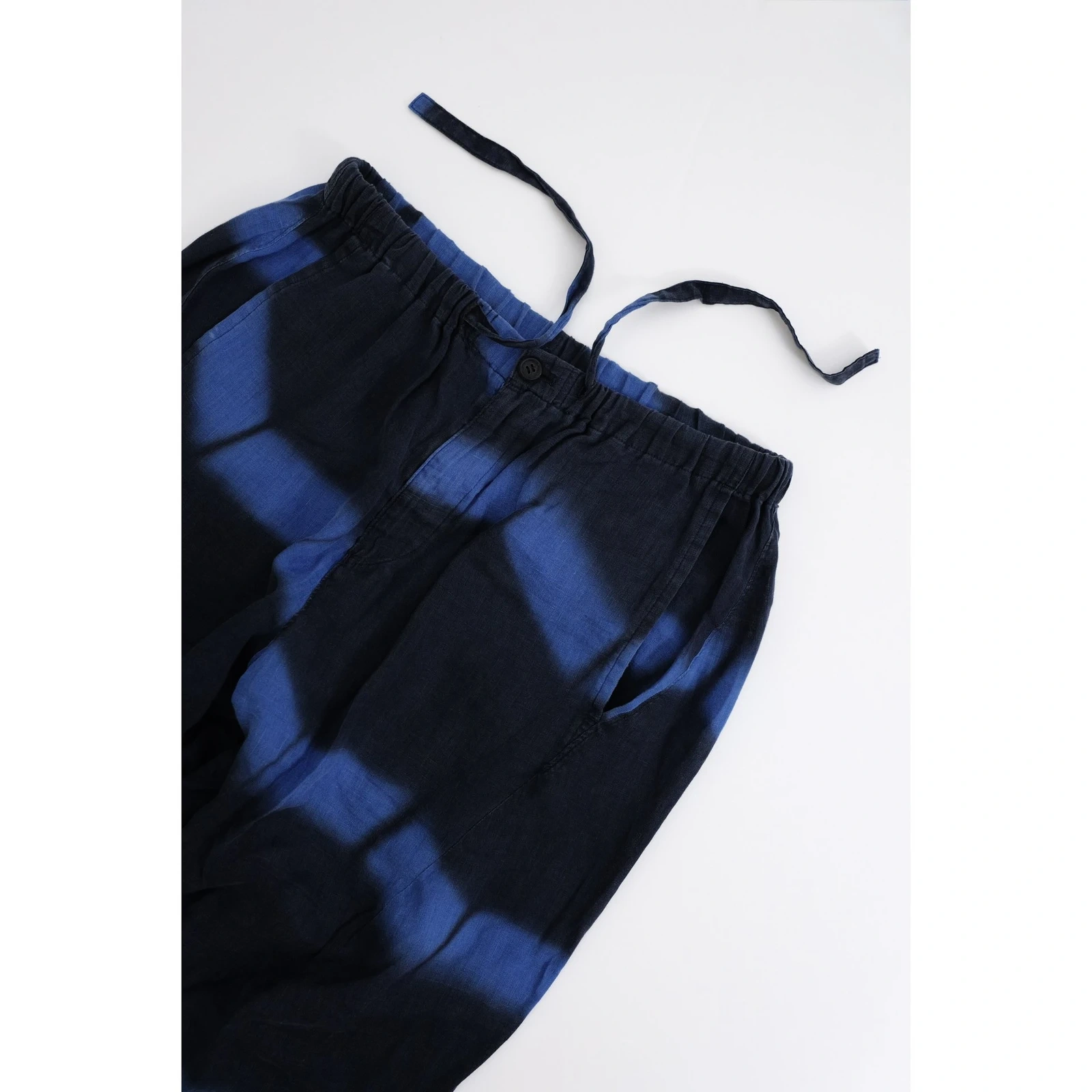 ISSEY MIYAKE Pantalon en lin Marine vintage, passéist — photo 6