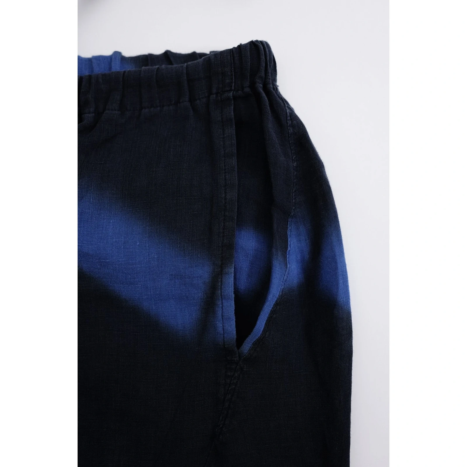 ISSEY MIYAKE Pantalon en lin Marine vintage, passéist — photo 7