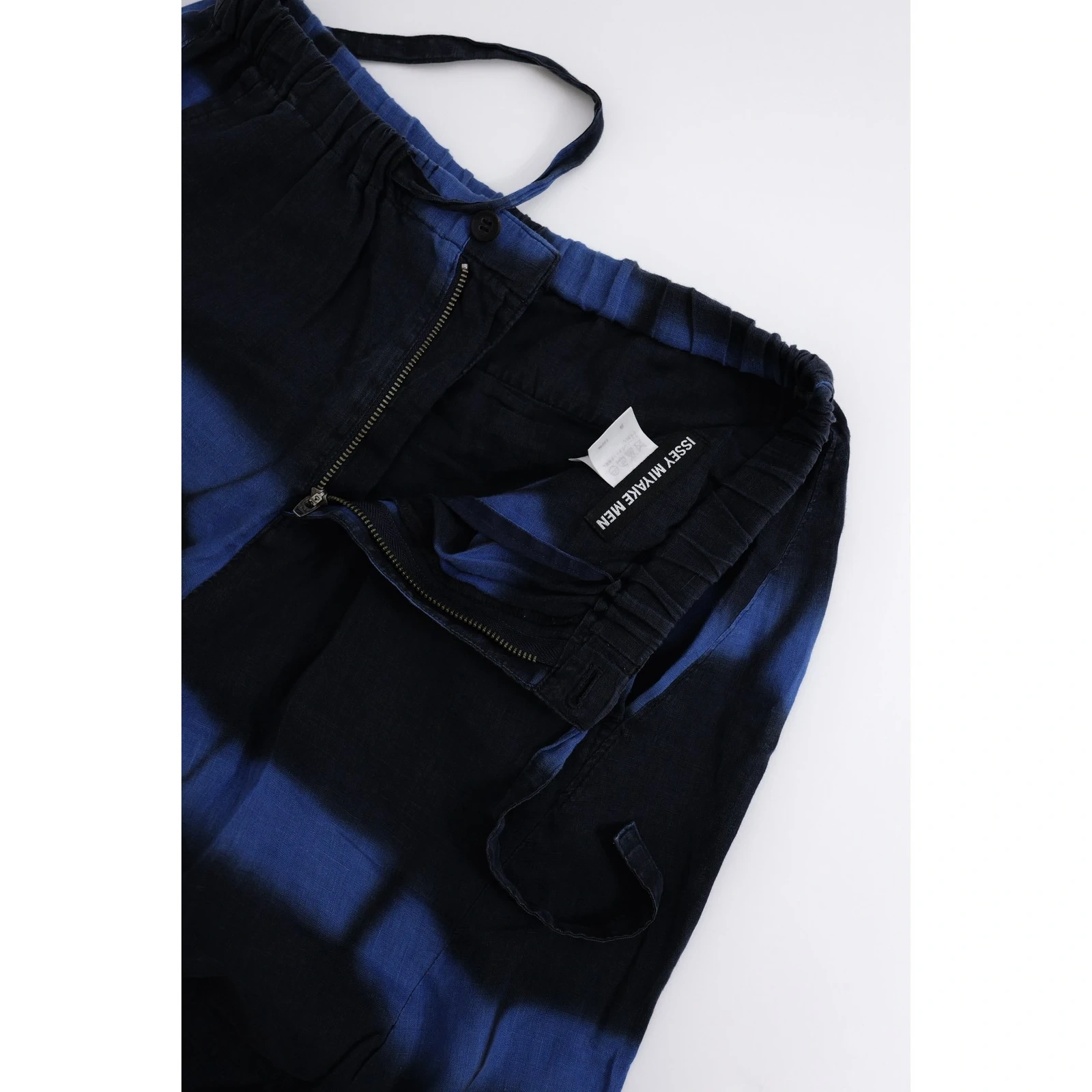 ISSEY MIYAKE Pantalon en lin Marine vintage, passéist — photo 9