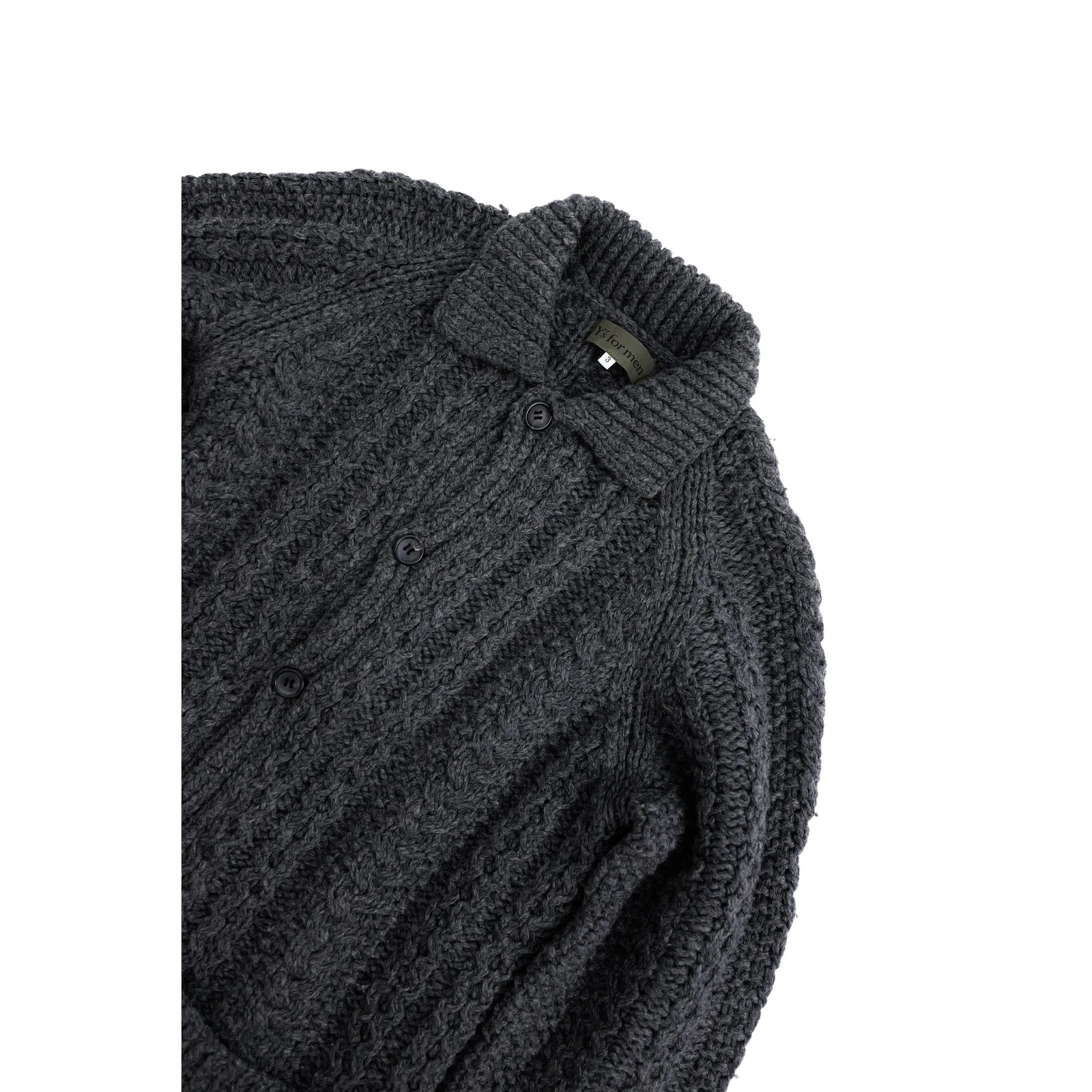 YOHJI YAMAMOTO Pull en laine Gris vintage, passéist — photo 2