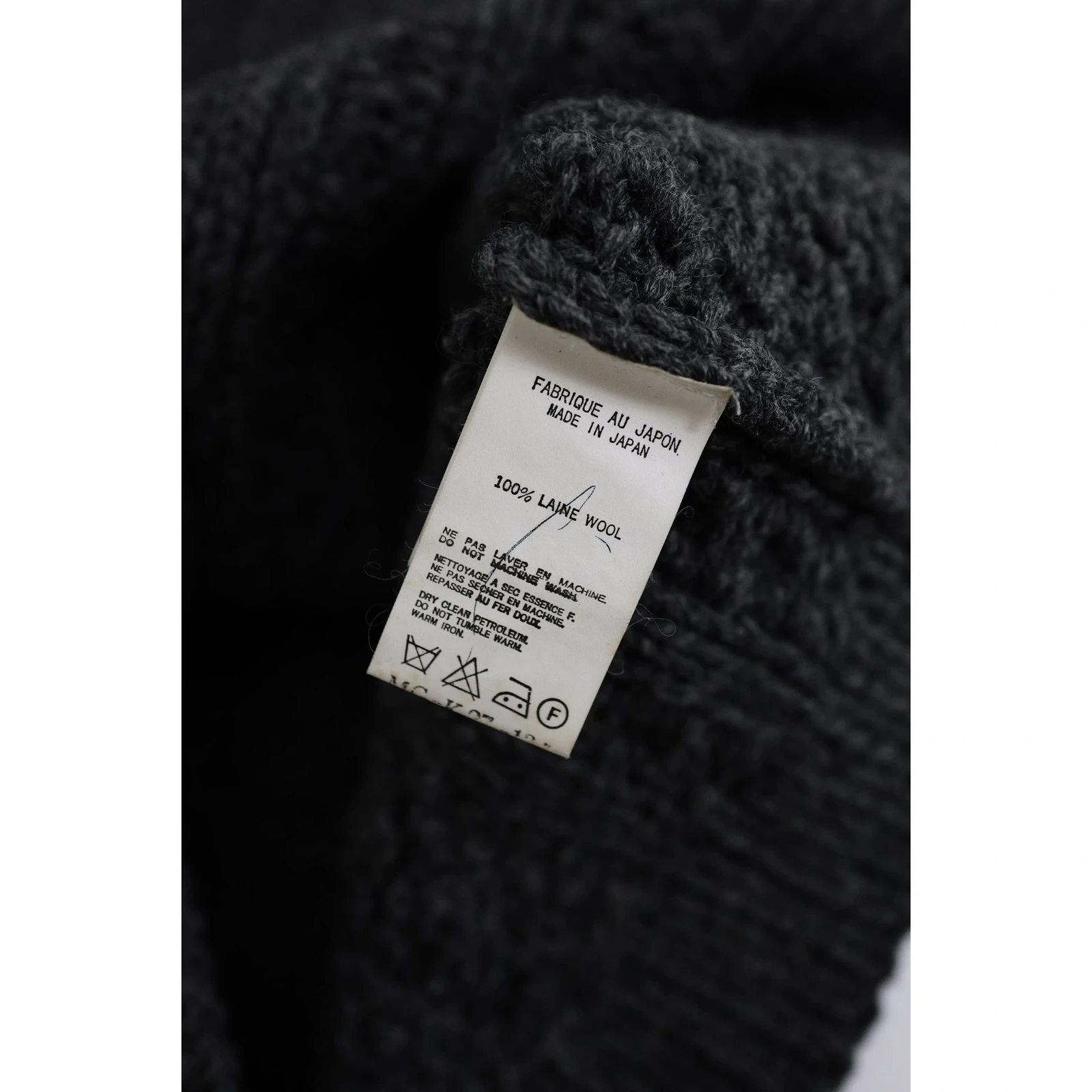 YOHJI YAMAMOTO Pull en laine Gris vintage, passéist — photo 12