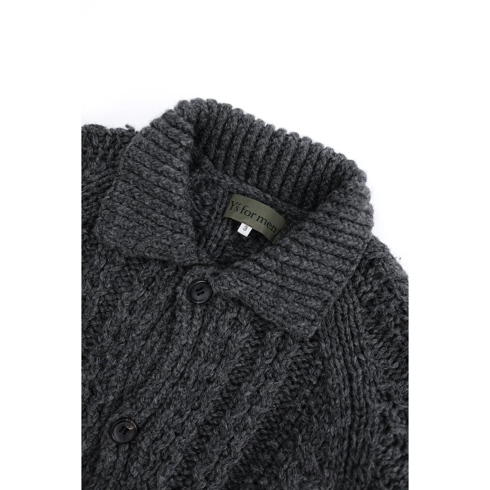 YOHJI YAMAMOTO Pull en laine Gris vintage, passéist — photo 4