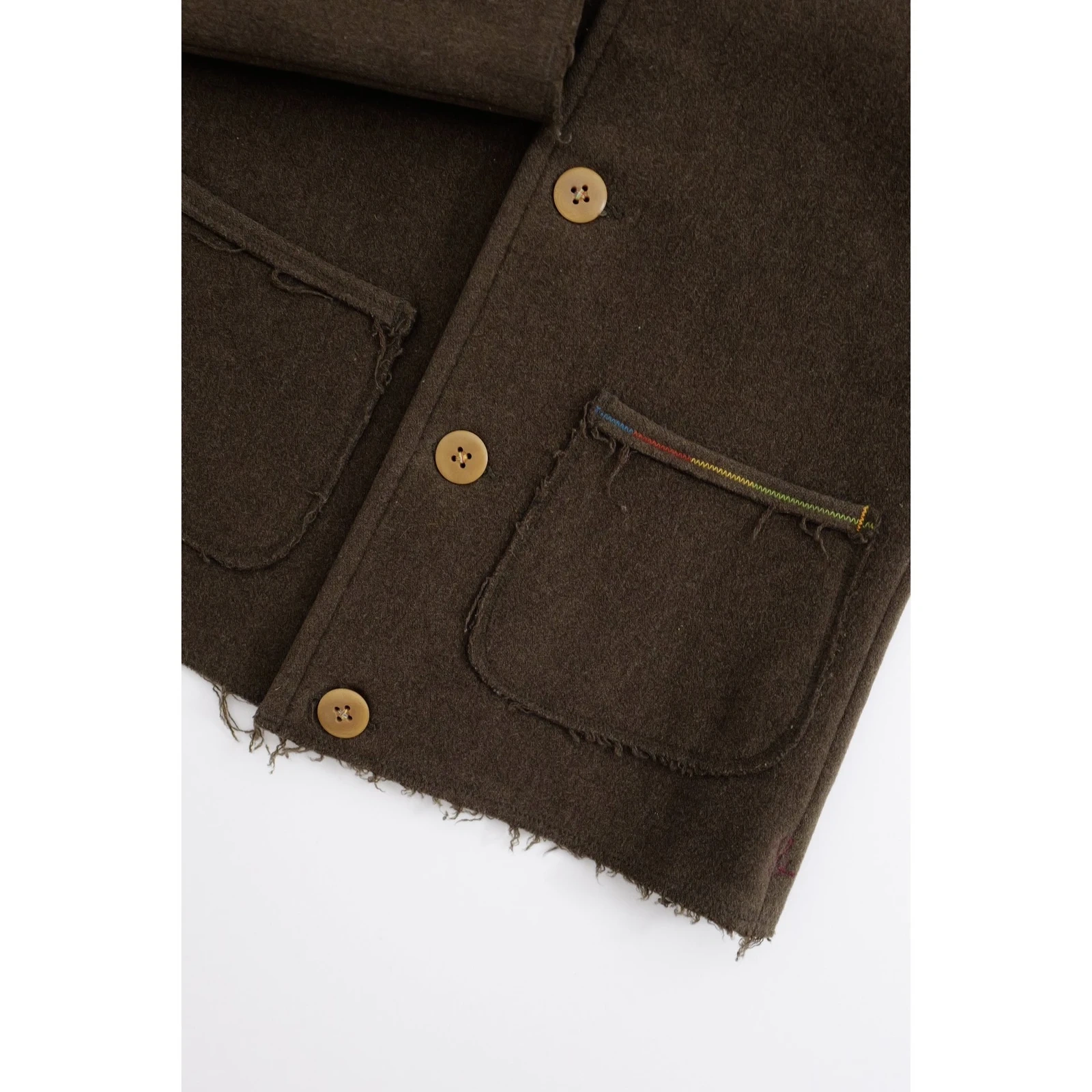 45RPM Manteau en laine Marron vintage, passéist — photo 2