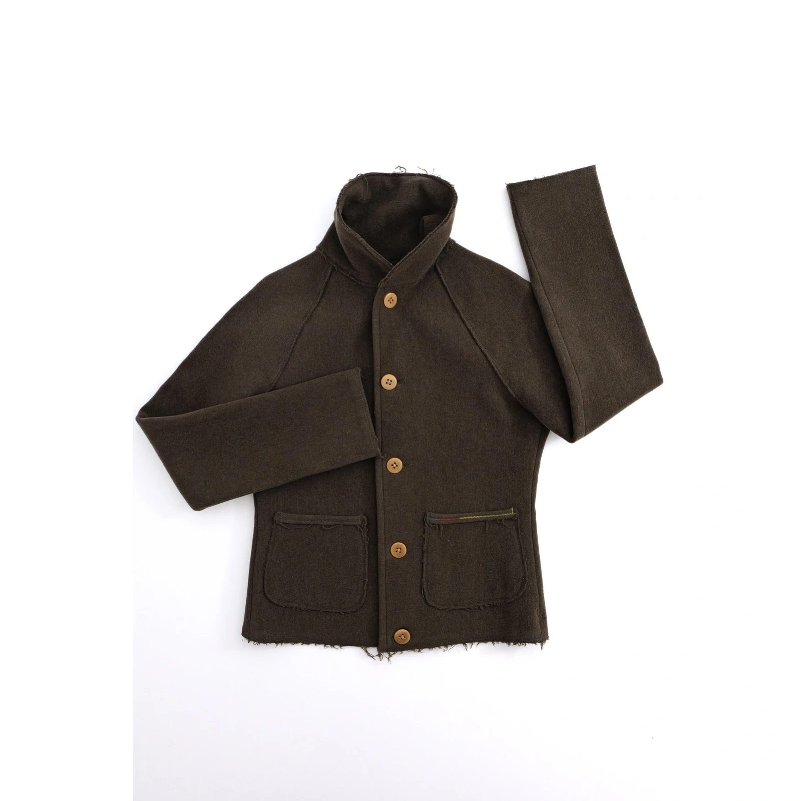 45RPM Manteau en laine Marron vintage, passéist — photo 8