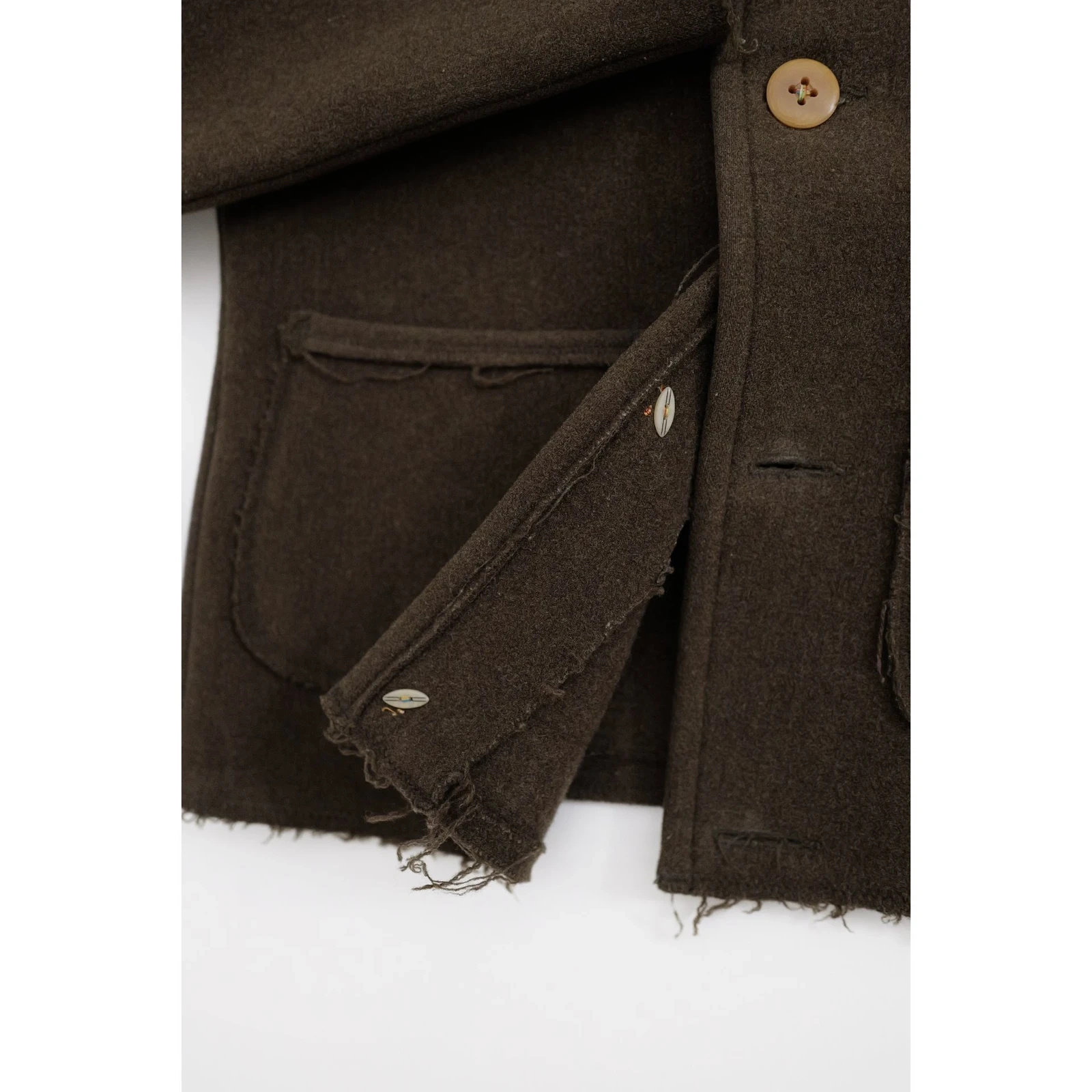 45RPM Manteau en laine Marron vintage, passéist — photo 10