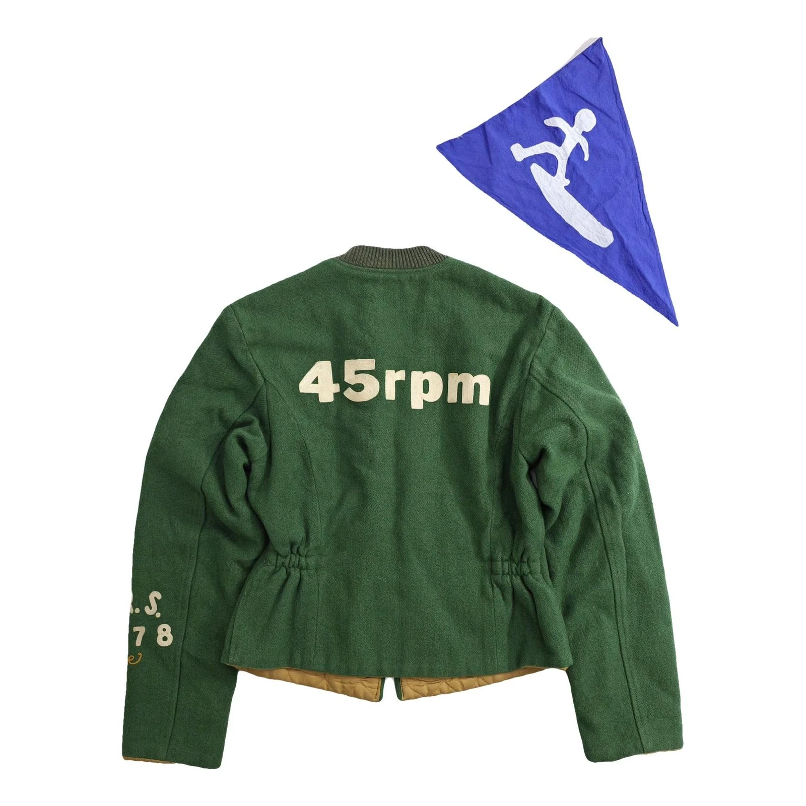 45RPM Blouson en laine Vert vintage, passéist — photo 1