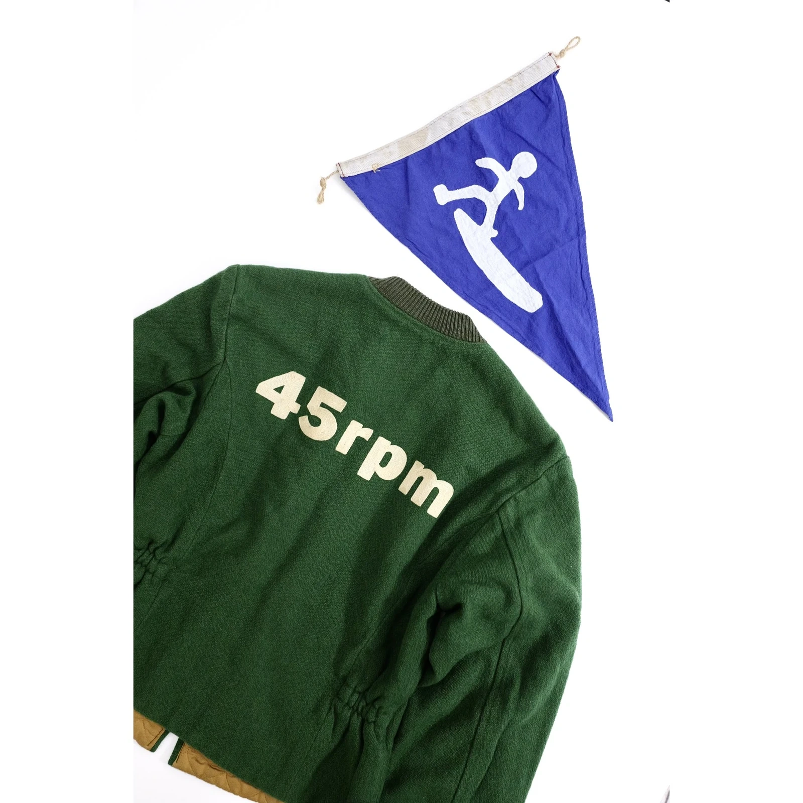 45RPM Blouson en laine Vert vintage, passéist — photo 2