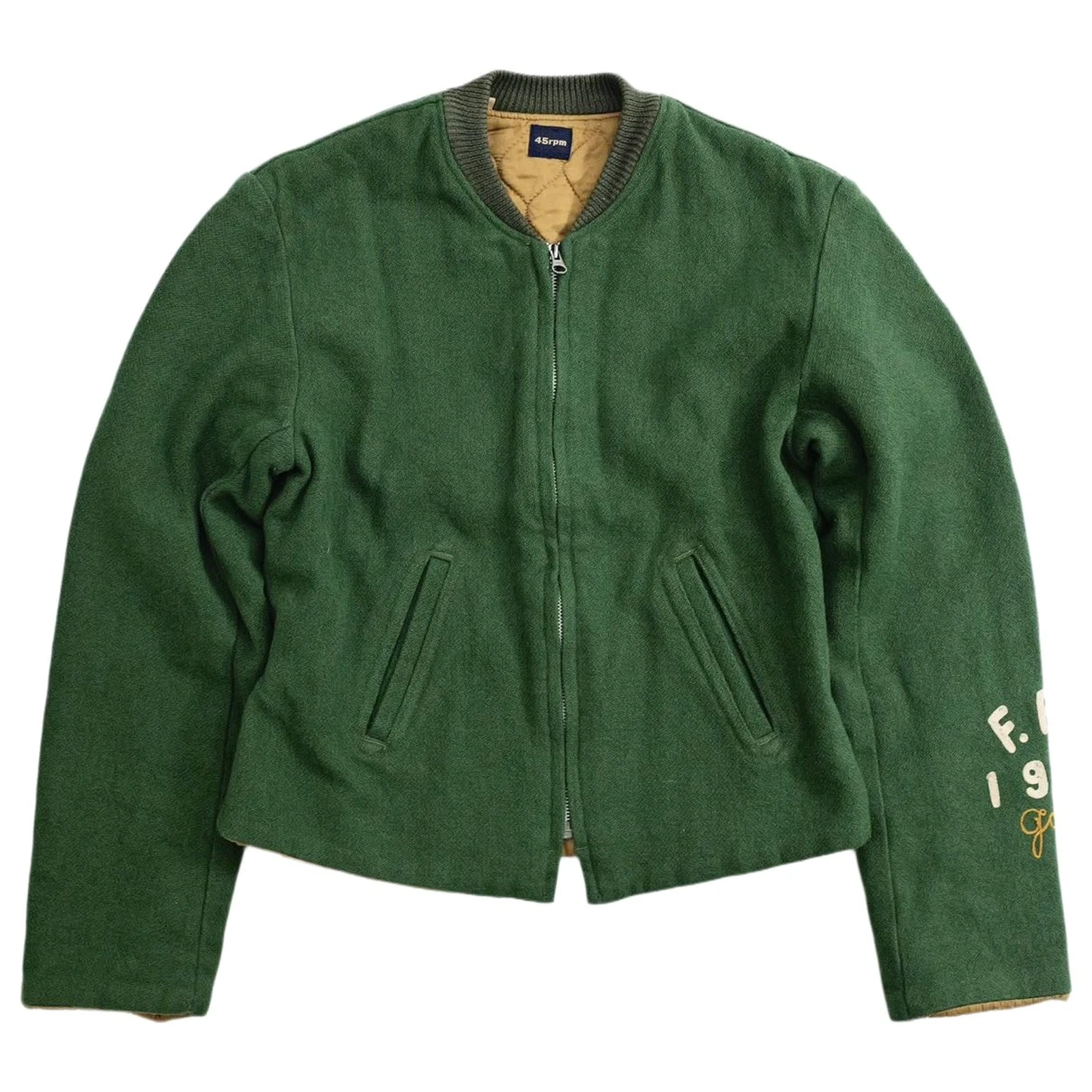 45RPM Blouson en laine Vert vintage, passéist — photo 6