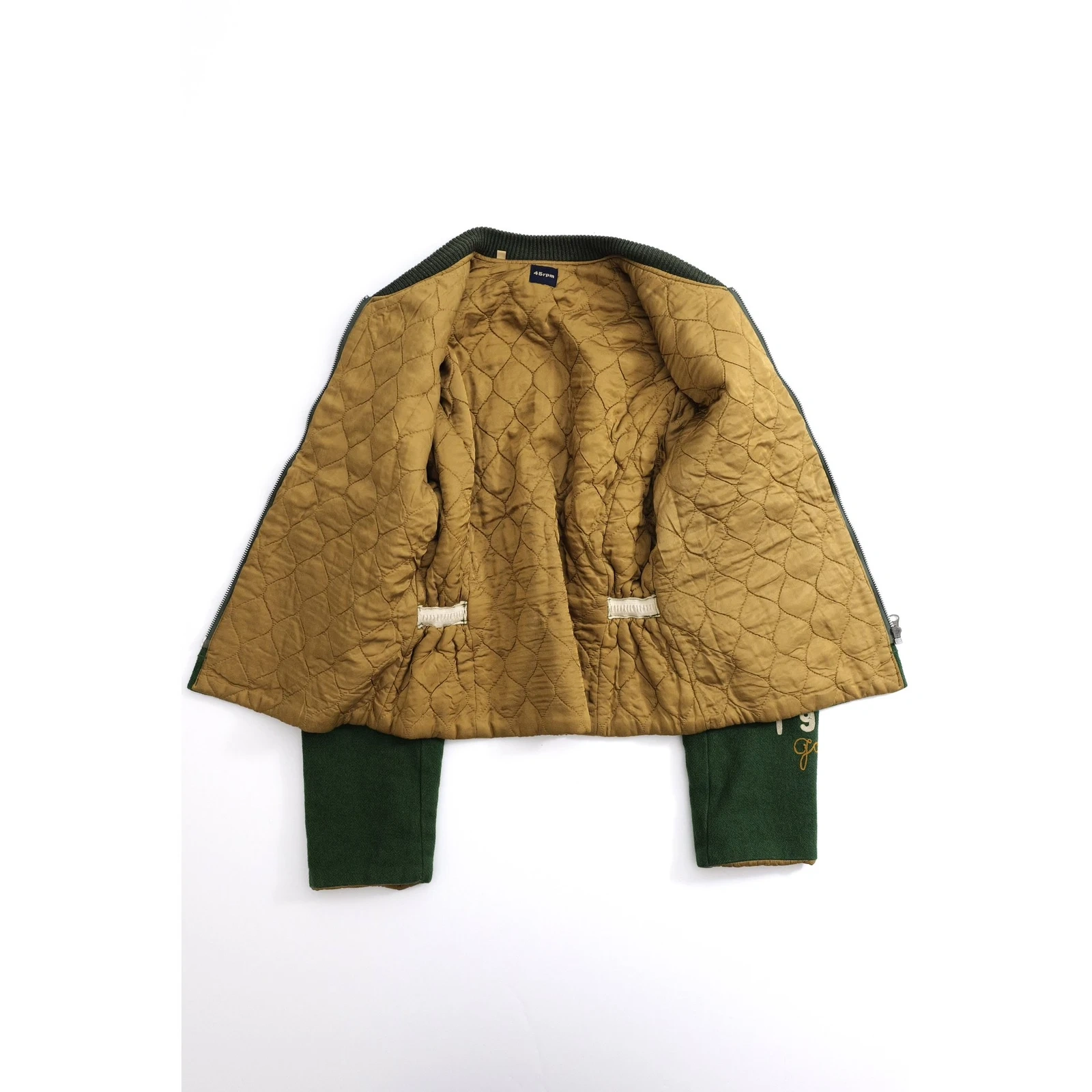 45RPM Blouson en laine Vert vintage, passéist — photo 9