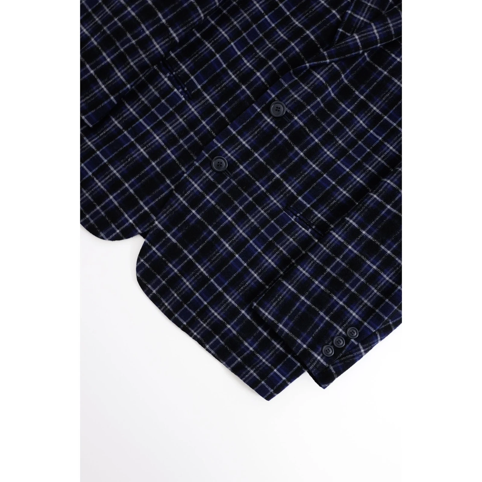ISSEY MIYAKE Costume en laine Marine vintage, passéist — photo 3