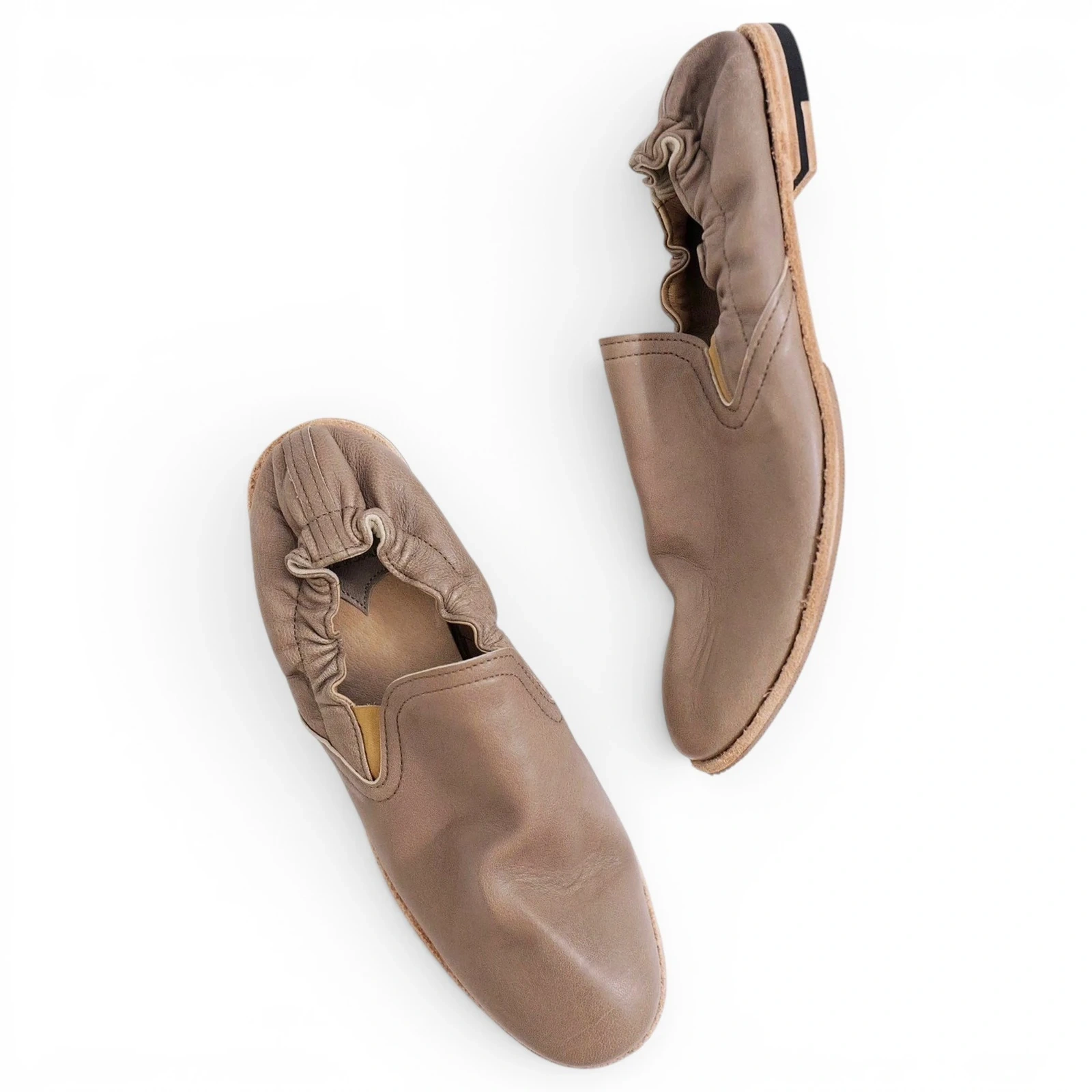 YOHJI YAMAMOTO Ballerines en cuir Marron vintage, passéist — photo 1