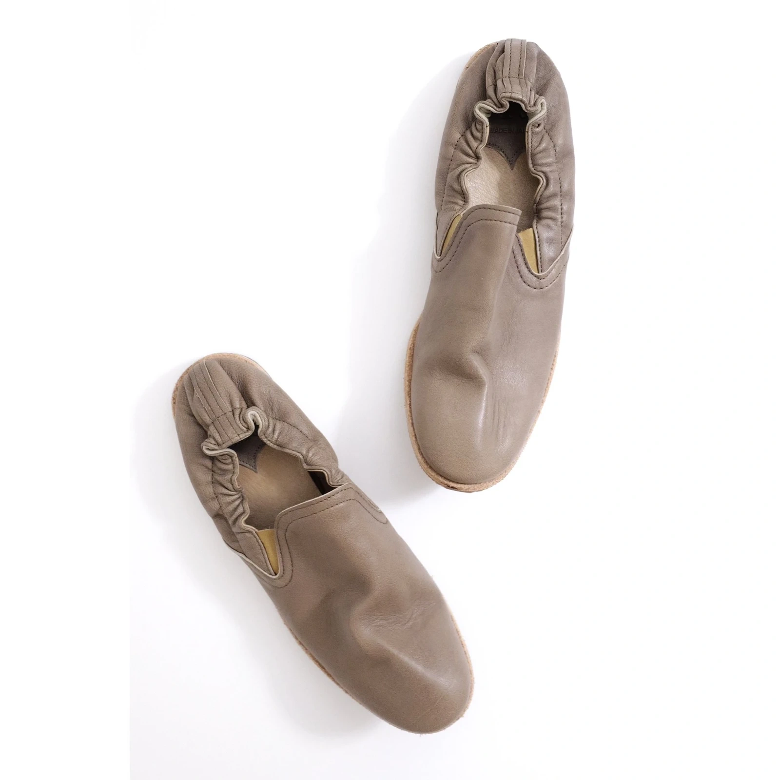 YOHJI YAMAMOTO Ballerines en cuir Marron vintage, passéist — photo 2