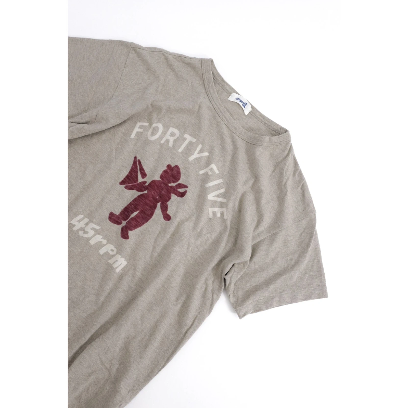 45RPM T-shirt Beige vintage, passéist — photo 2