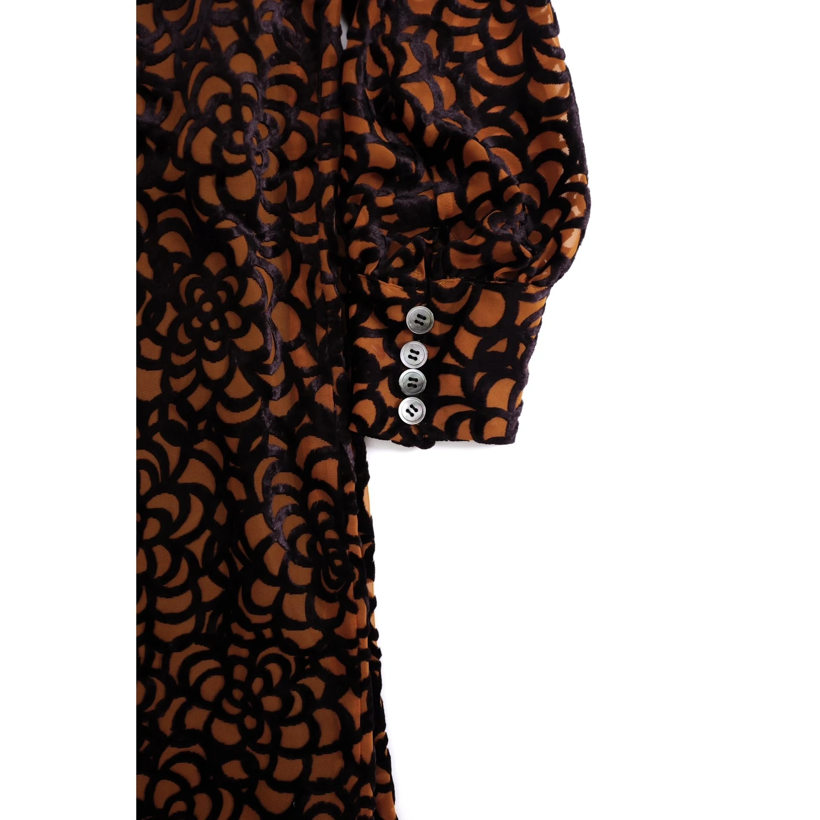 COMME DES GARÇONS Robe mi-longue Marron vintage, passéist — photo 14