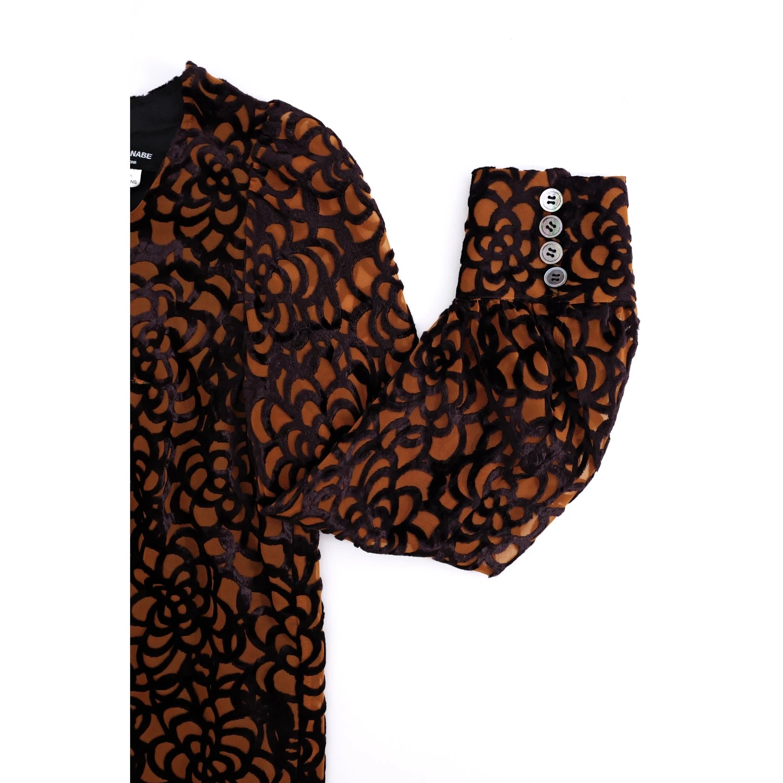 COMME DES GARÇONS Robe mi-longue Marron vintage, passéist — photo 5