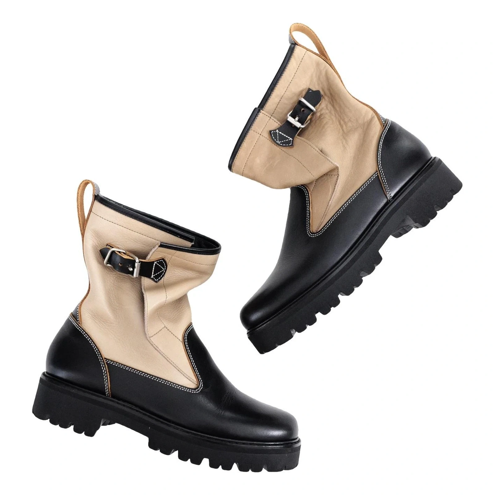 YOHJI YAMAMOTO Bottes en cuir Noir vintage, passéist — photo 1