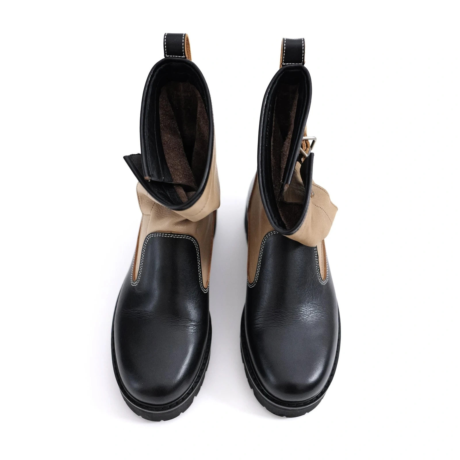 YOHJI YAMAMOTO Bottes en cuir Noir vintage, passéist — photo 2