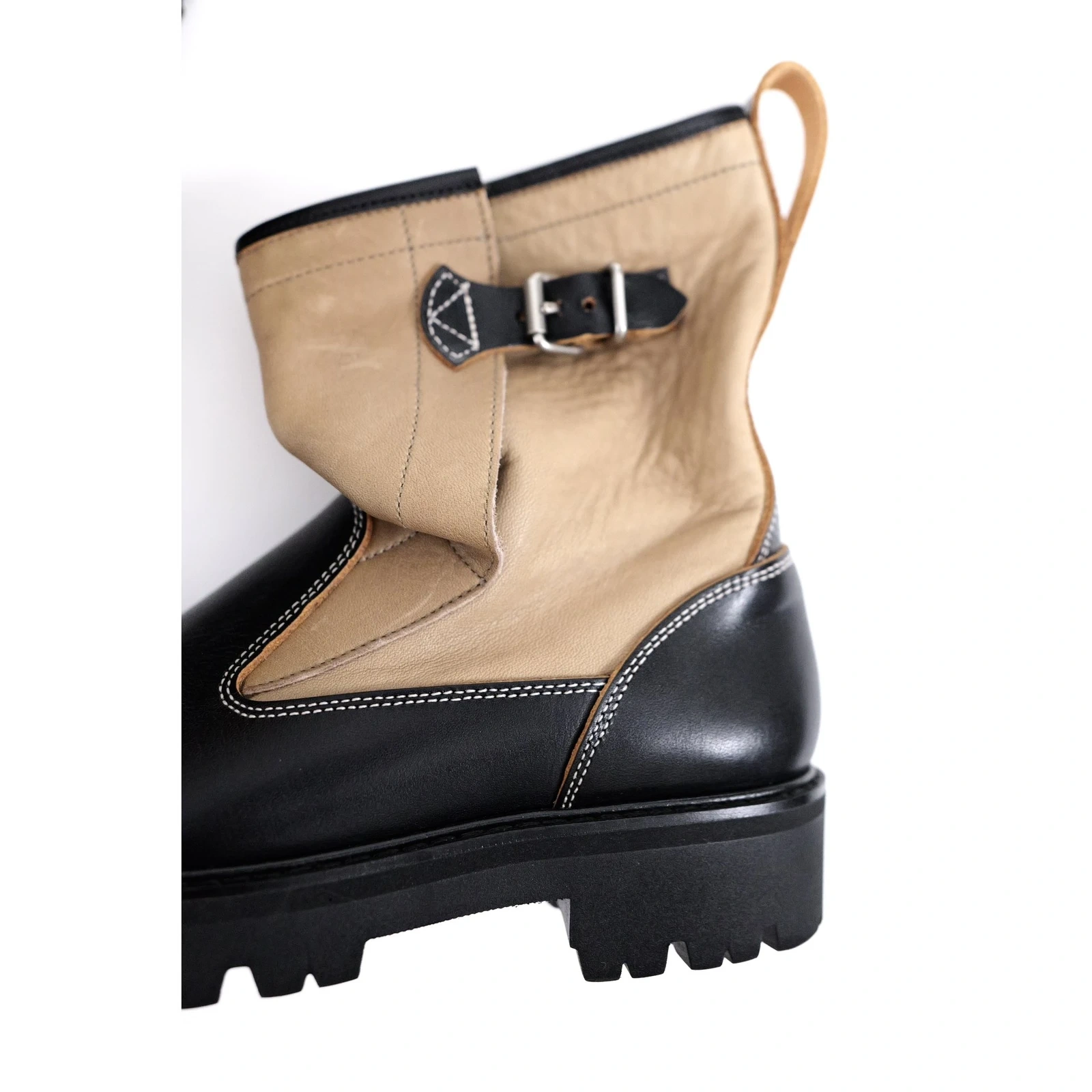 YOHJI YAMAMOTO Bottes en cuir Noir vintage, passéist — photo 3