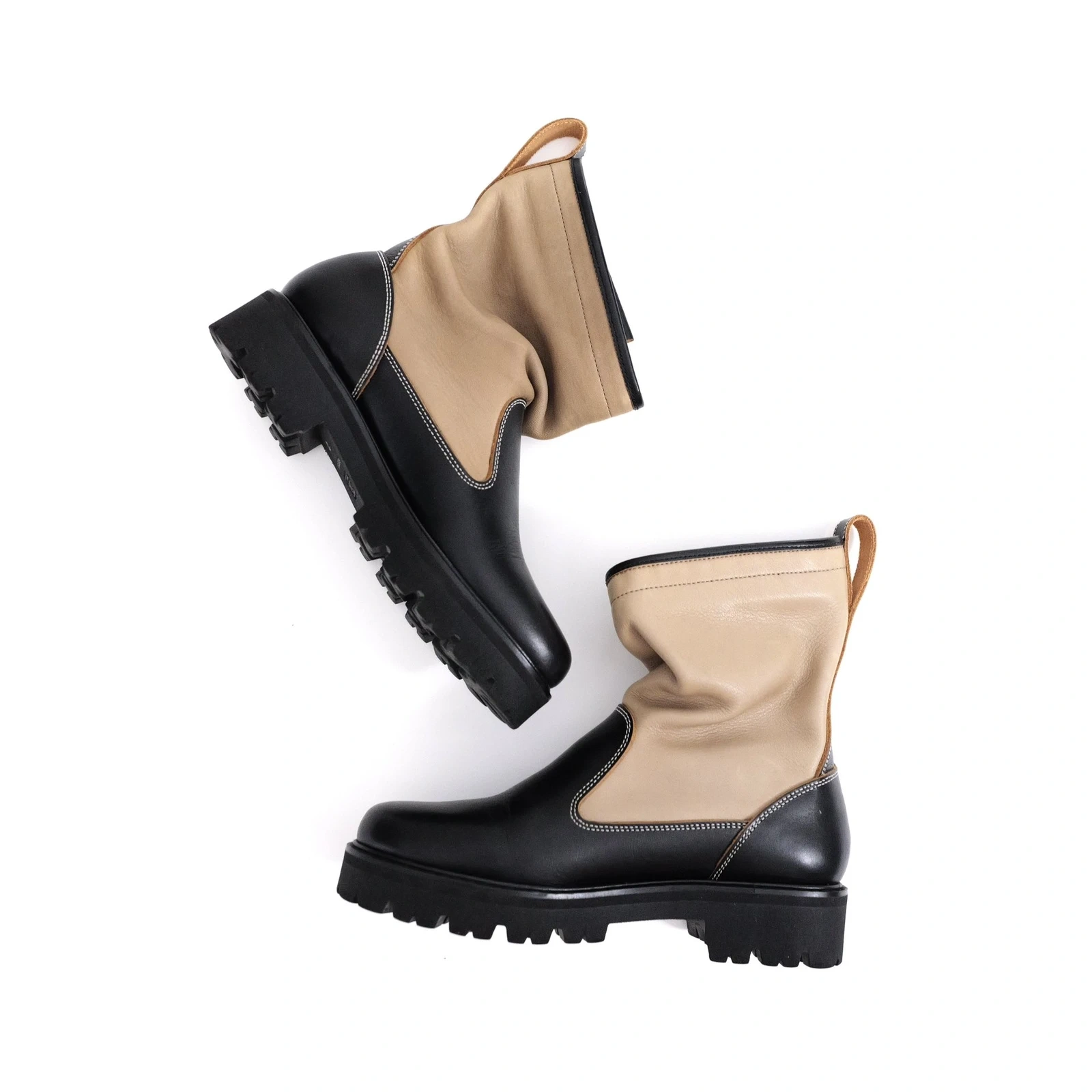 YOHJI YAMAMOTO Bottes en cuir Noir vintage, passéist — photo 9