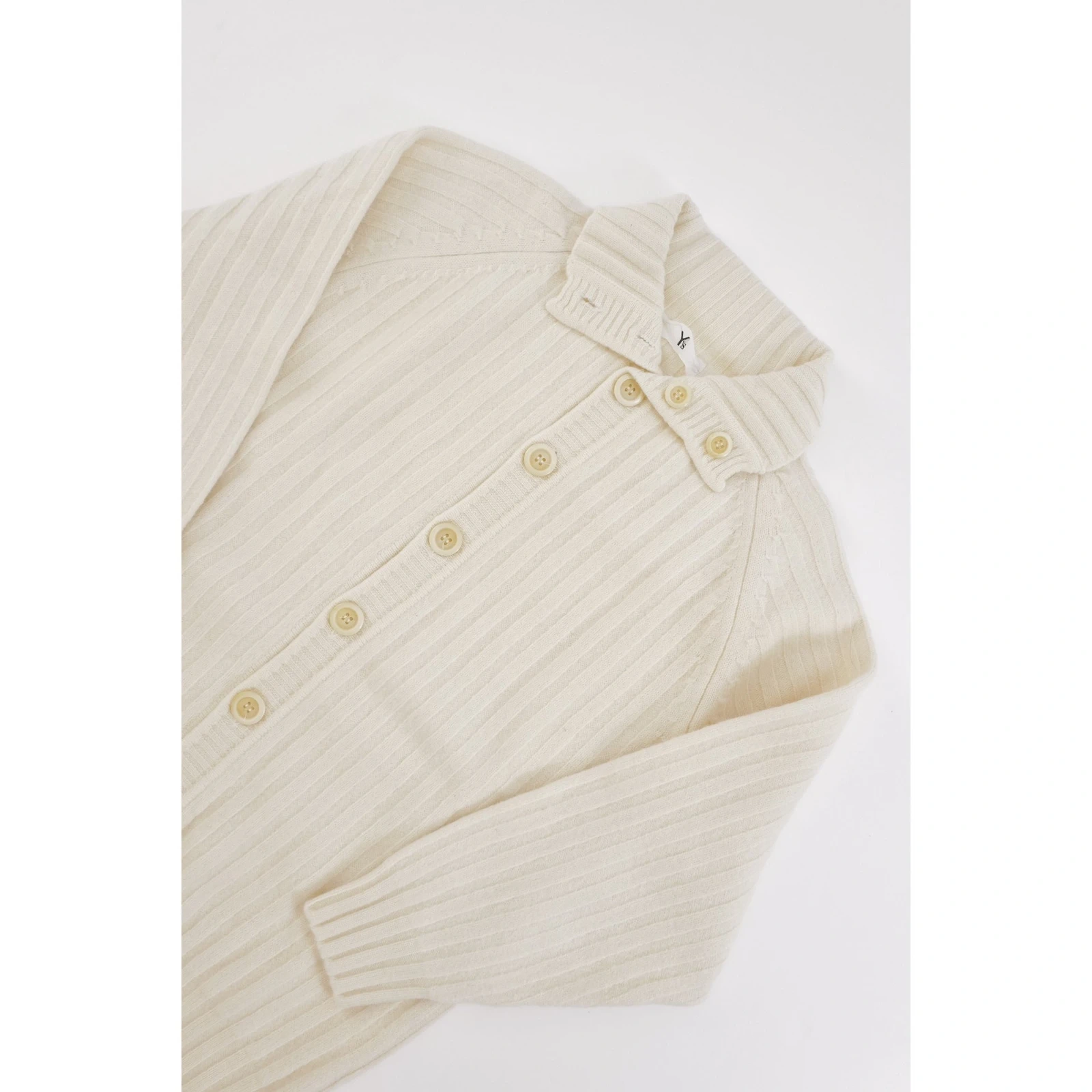 YOHJI YAMAMOTO Cardigan en laine Écru vintage, passéist — photo 2