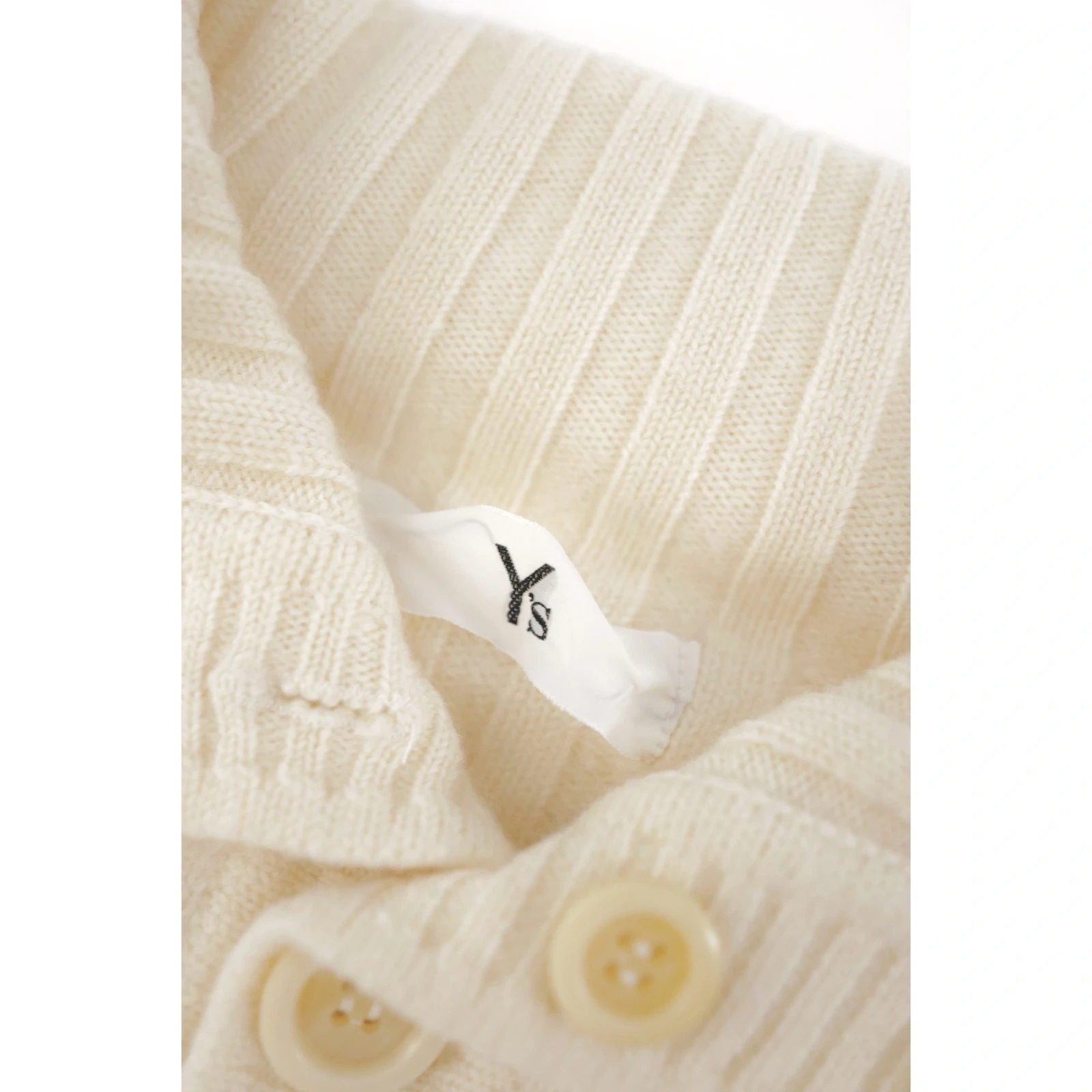 YOHJI YAMAMOTO Cardigan en laine Écru vintage, passéist — photo 5