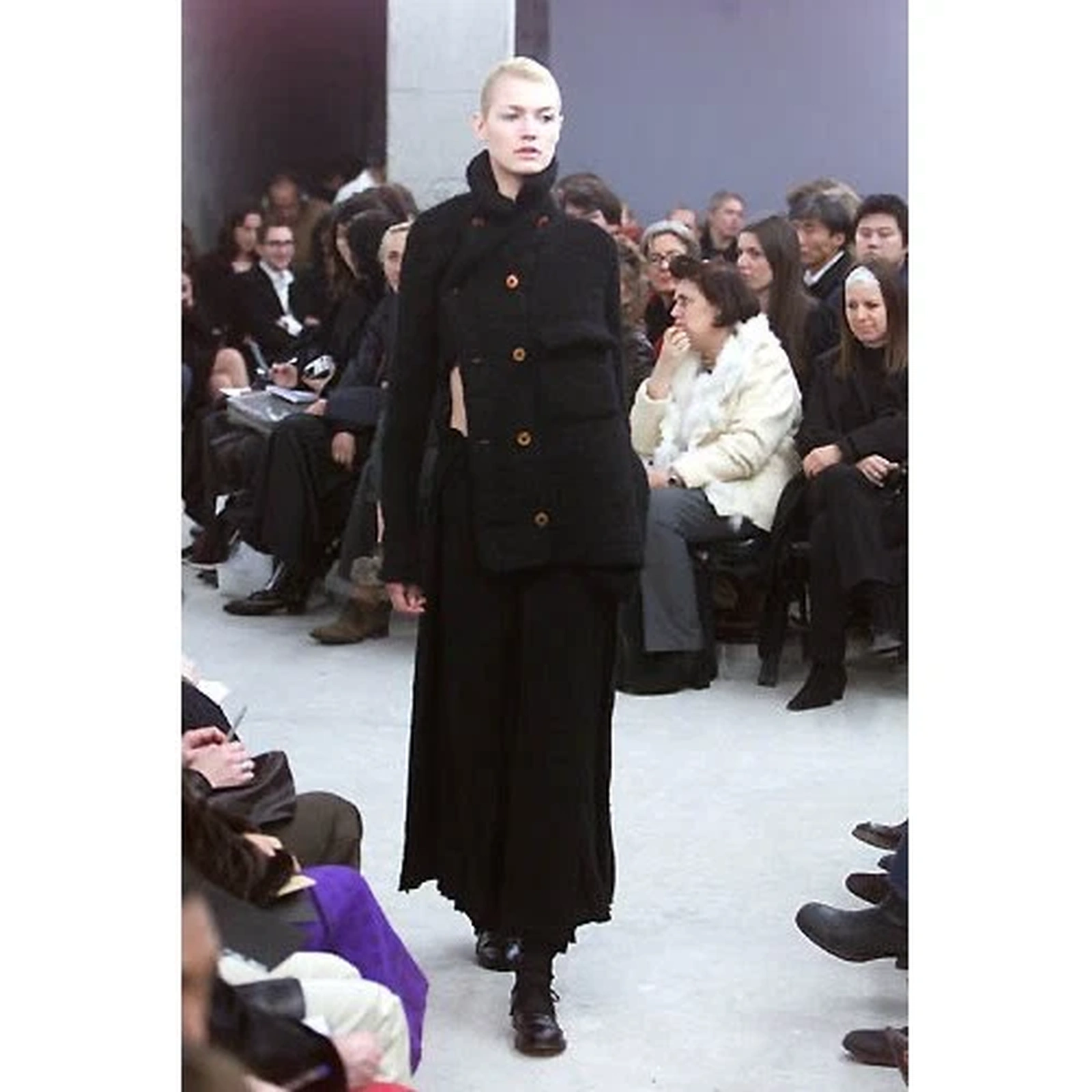COMME DES GARÇONS Jupe longue en laine Noir vintage, passéist — photo 15
