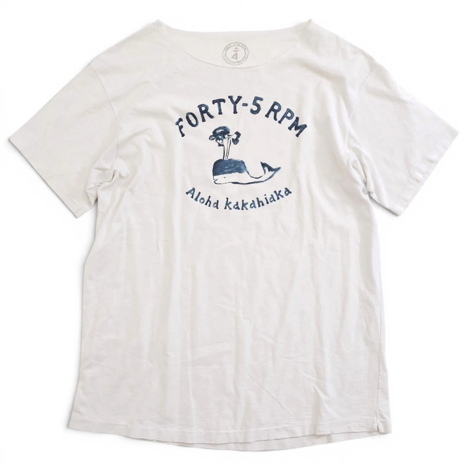 45RPM T-shirt Blanc vintage, passéist — photo 1