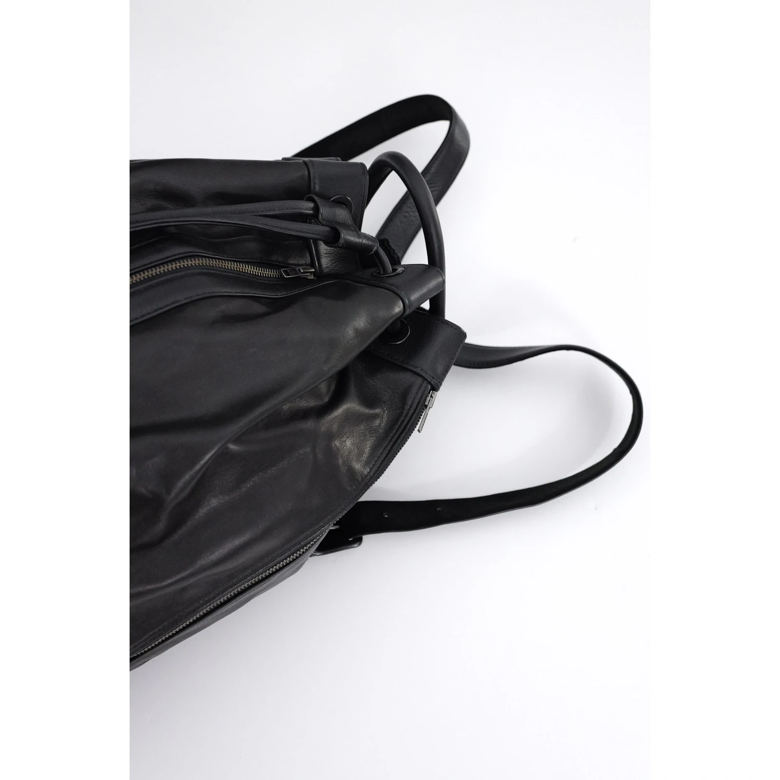 ISSEY MIYAKE Cartable en cuir Noir vintage, passéist — photo 2