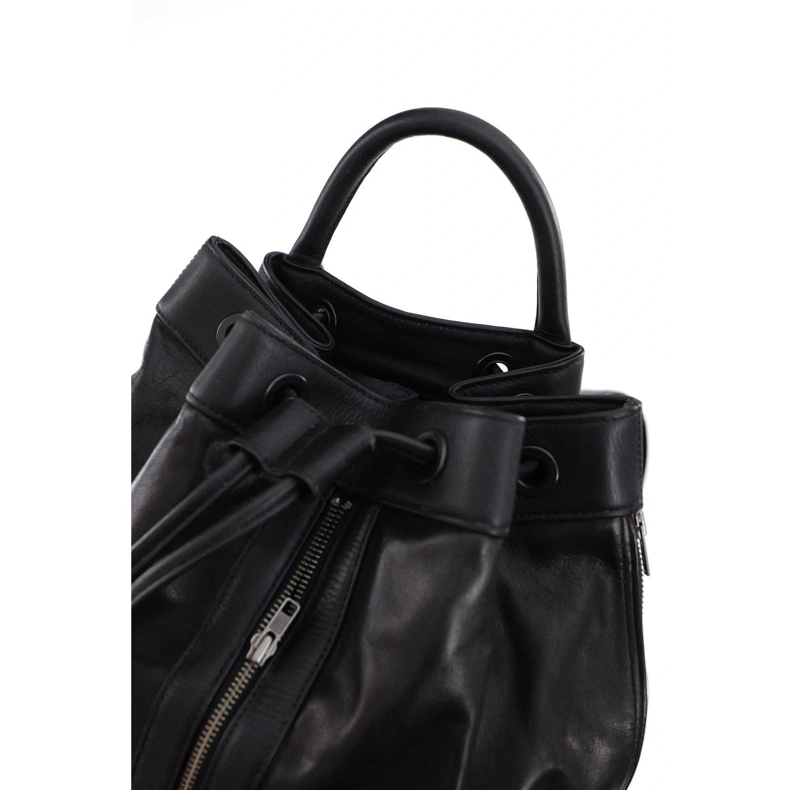 ISSEY MIYAKE Cartable en cuir Noir vintage, passéist — photo 6