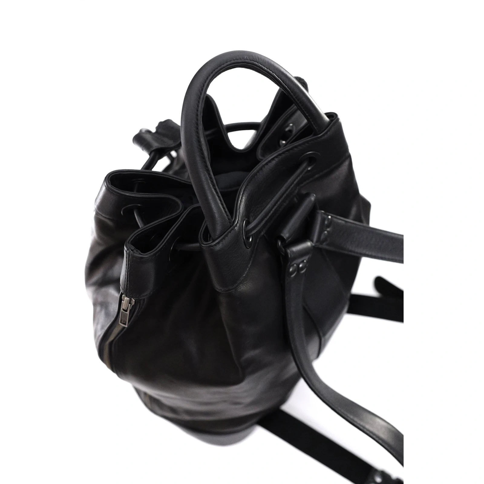 ISSEY MIYAKE Cartable en cuir Noir vintage, passéist — photo 7