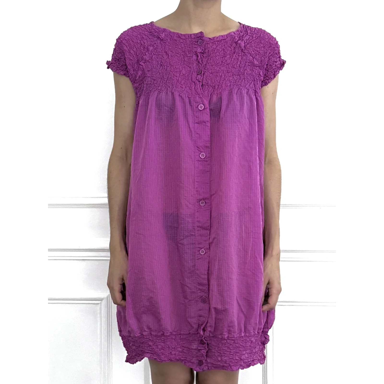 ISSEY MIYAKE Robe mi-longue Violet vintage, passéist — photo 3