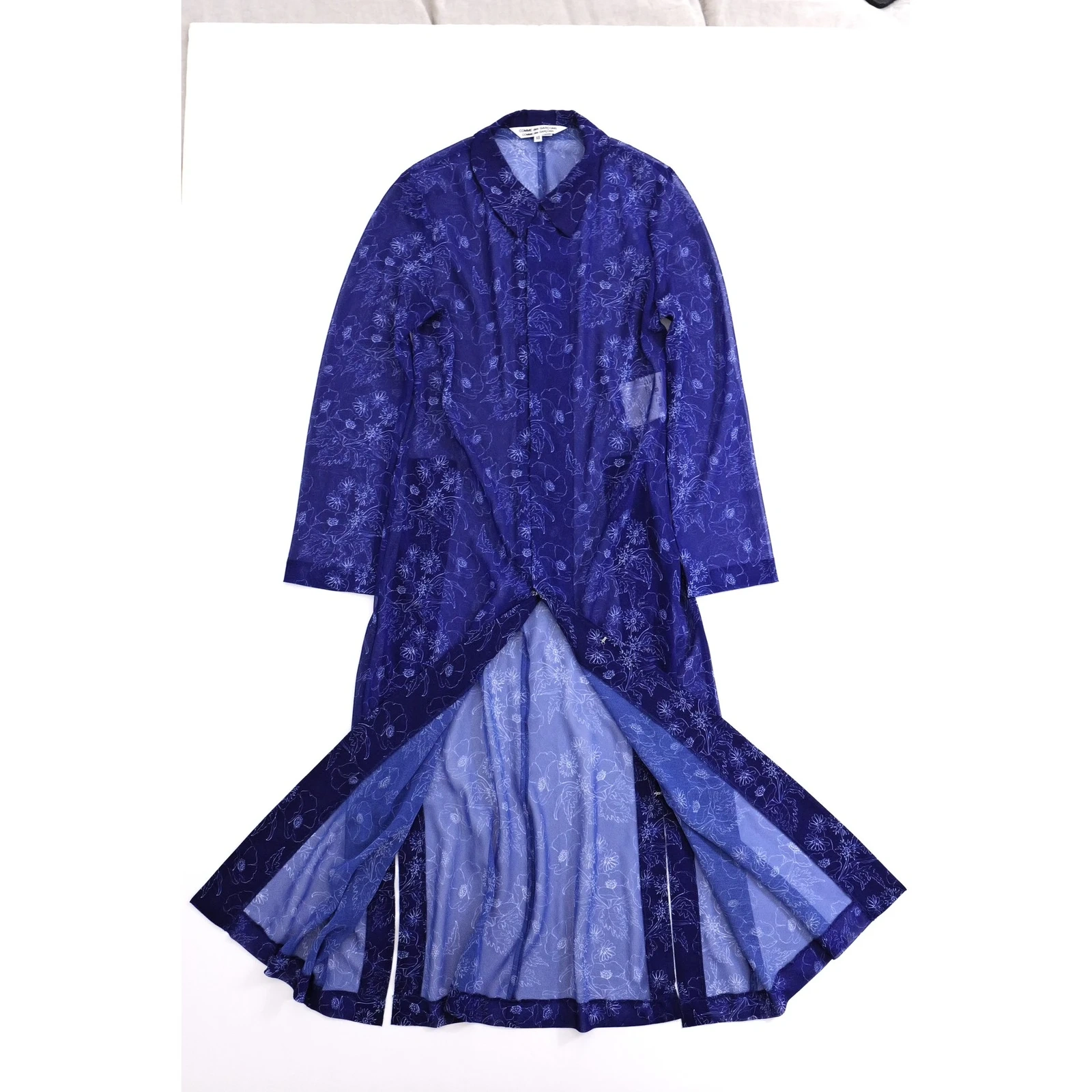 COMME DES GARÇONS Robe longue Marine vintage, passéist — photo 2