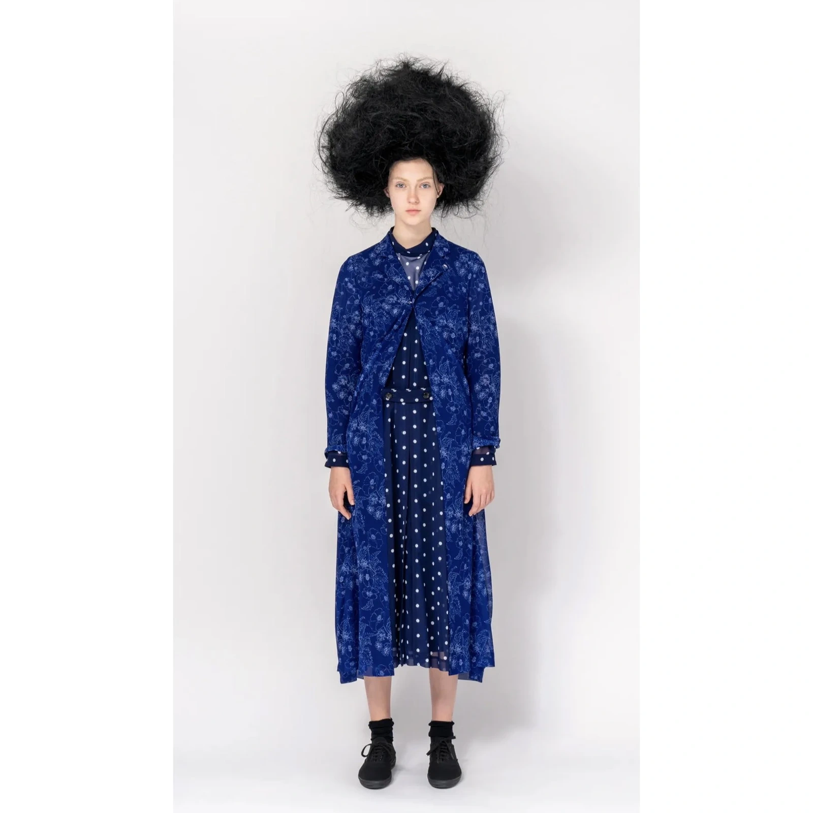 COMME DES GARÇONS Robe longue Marine vintage, passéist — photo 3