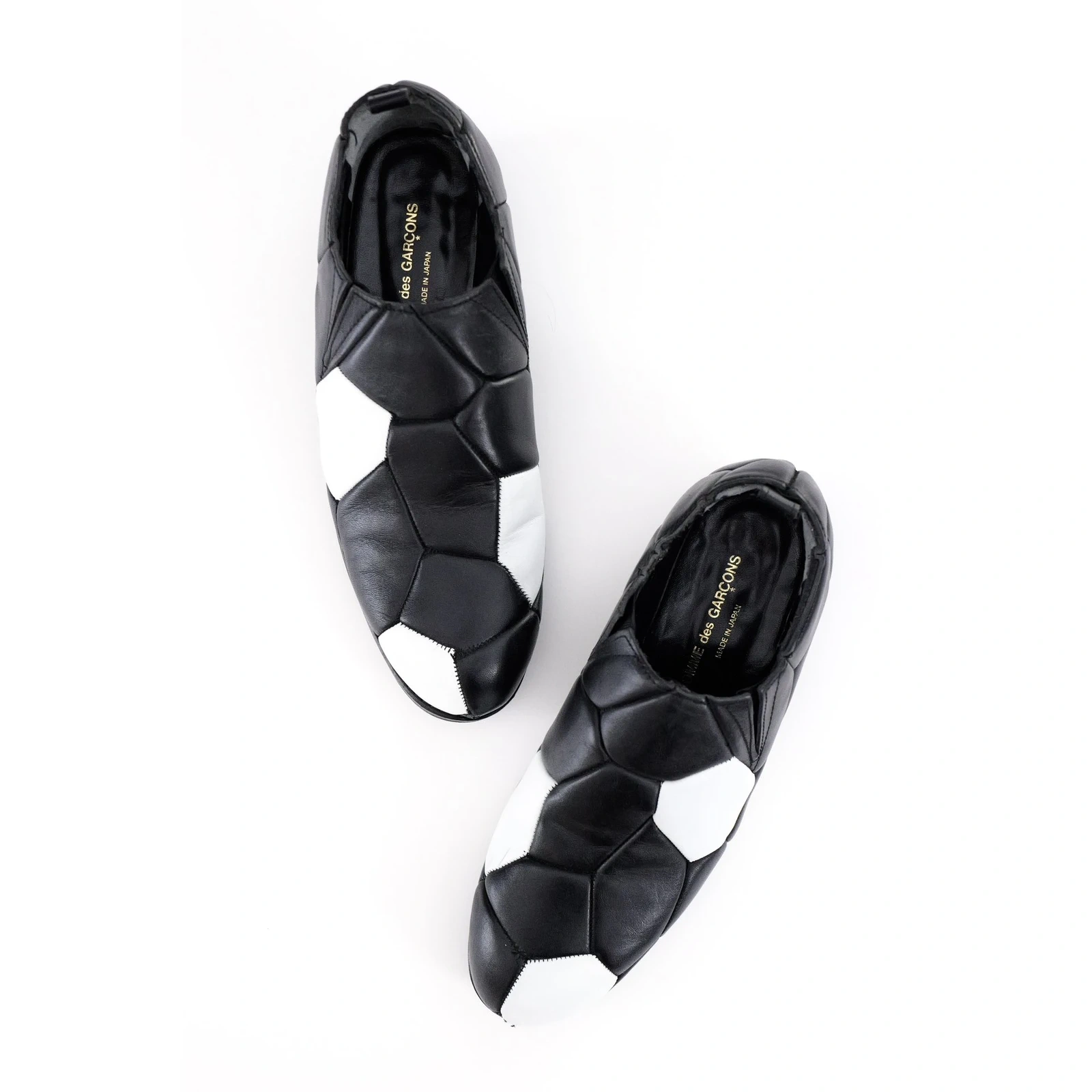 COMME DES GARÇONS Ballerines en cuir Noir vintage, passéist — photo 2