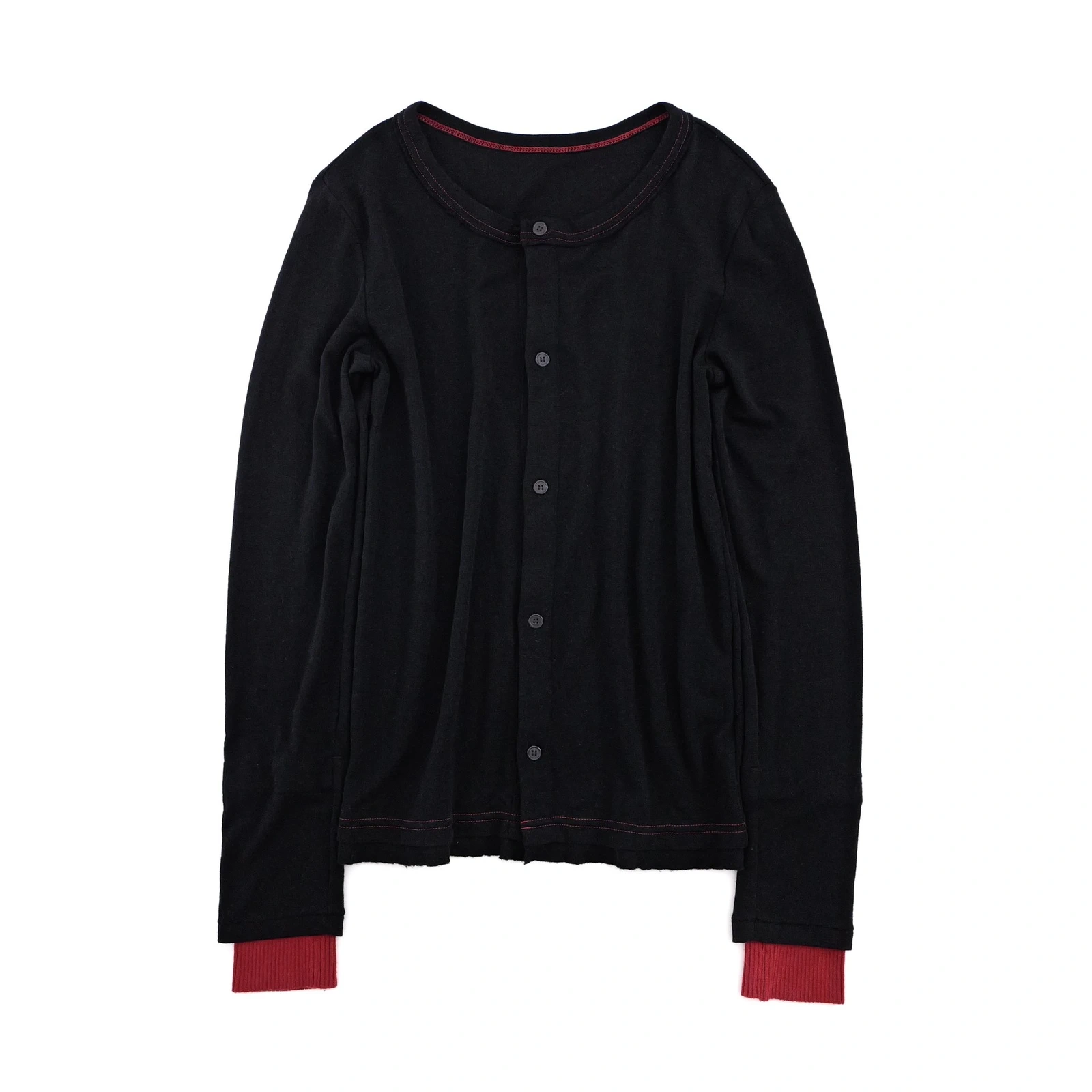 YOHJI YAMAMOTO Gilet long en laine Gris vintage, passéist — photo 13