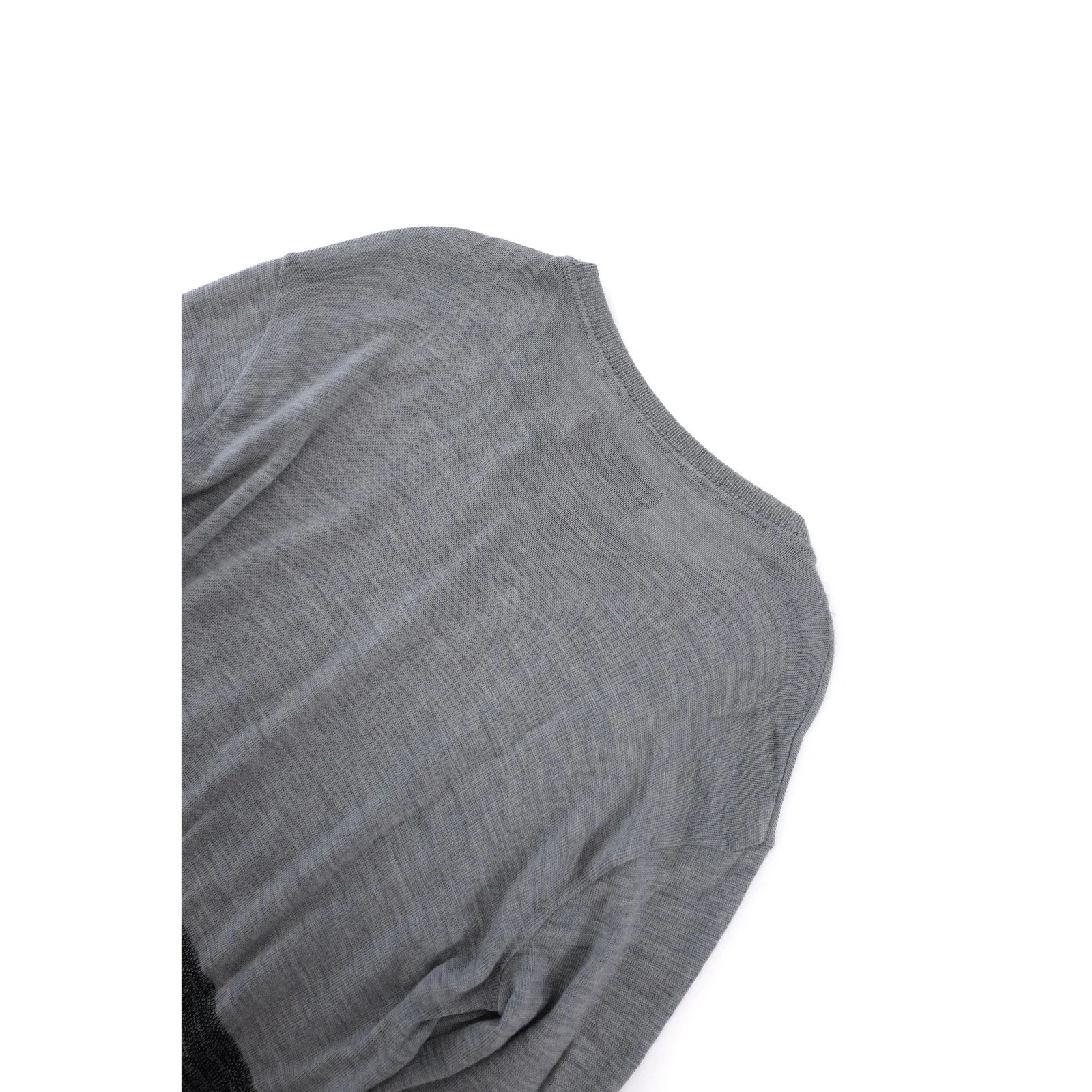YOHJI YAMAMOTO Gilet long en laine Gris vintage, passéist — photo 10