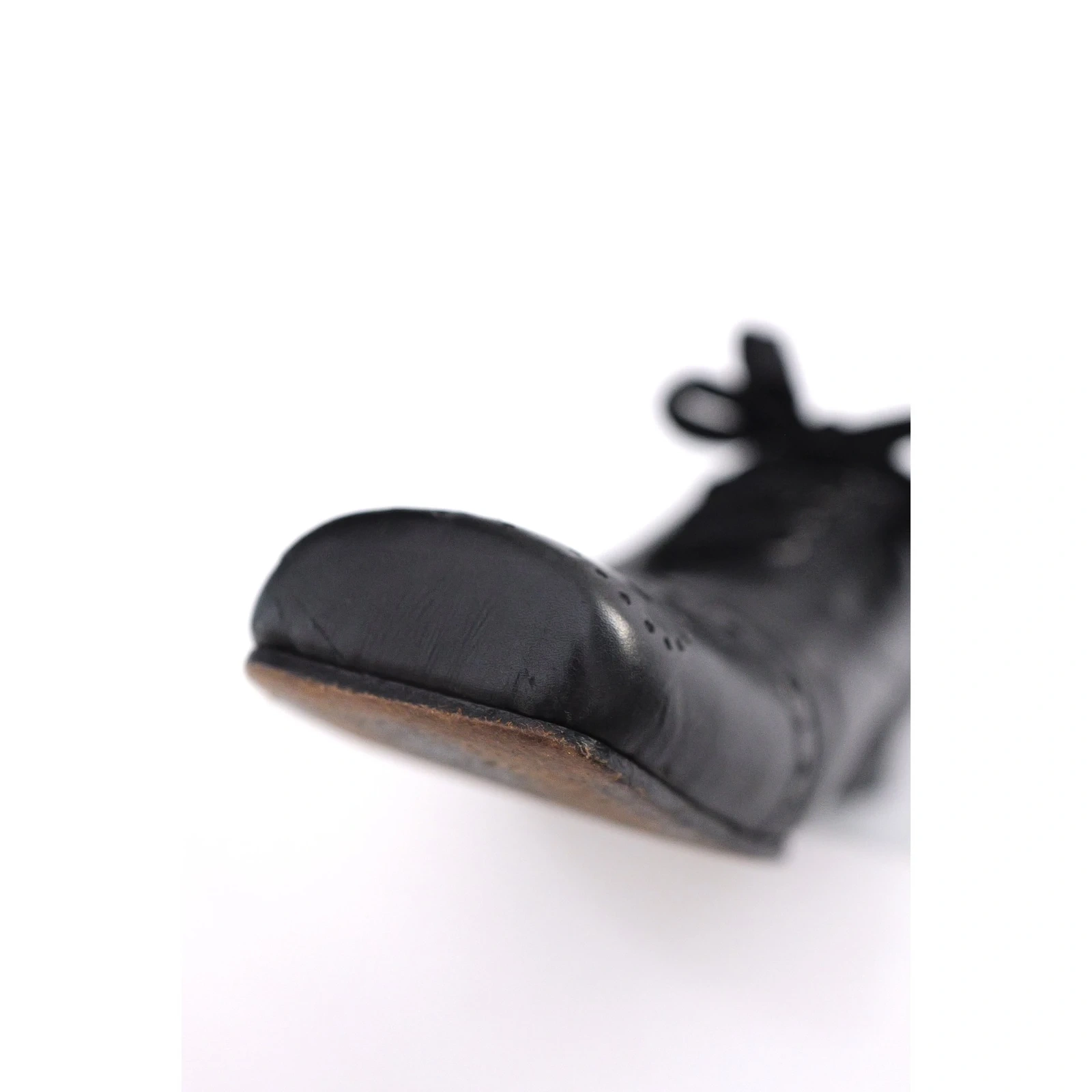 COMME DES GARÇONS Ballerines en cuir Noir vintage, passéist — photo 11