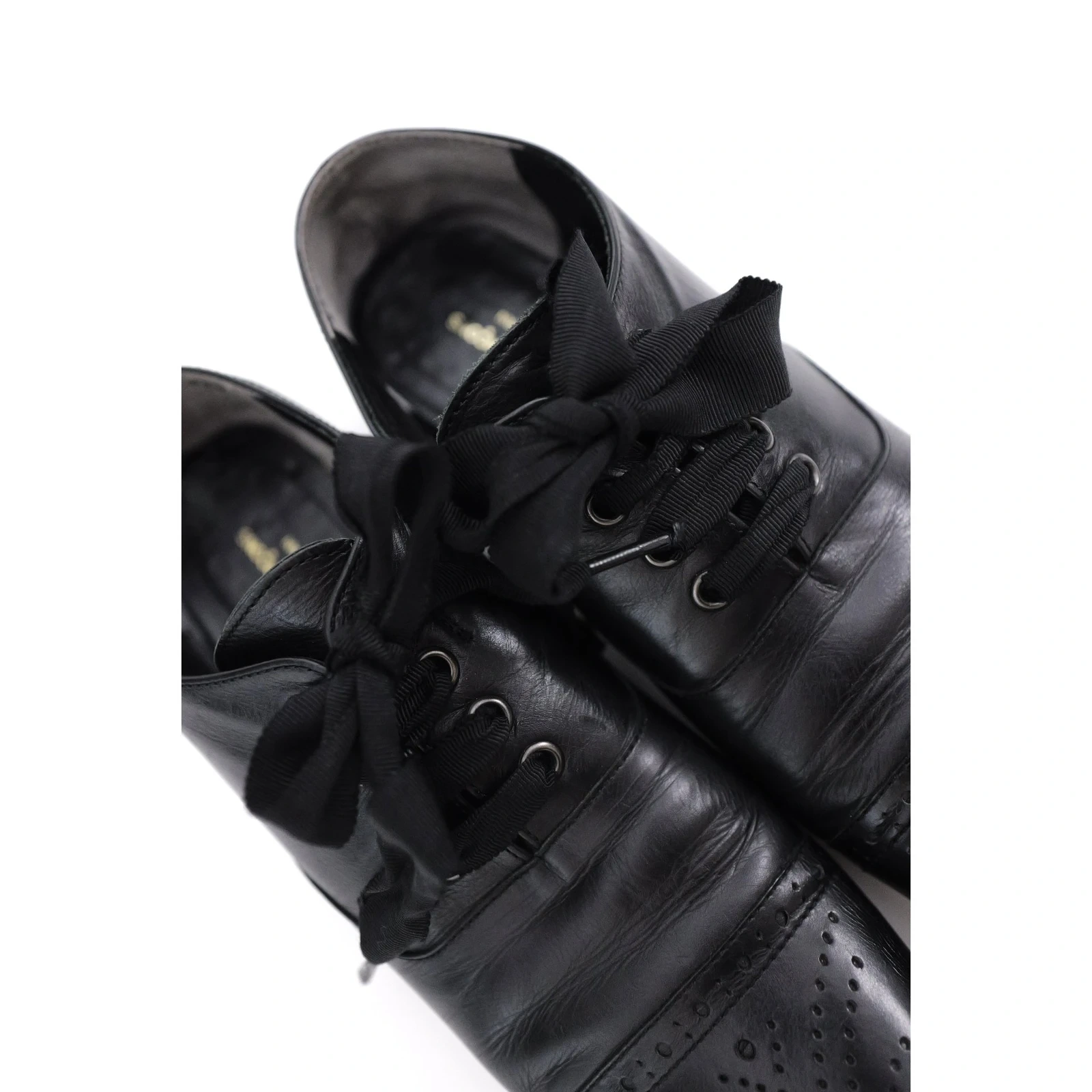 COMME DES GARÇONS Ballerines en cuir Noir vintage, passéist — photo 13