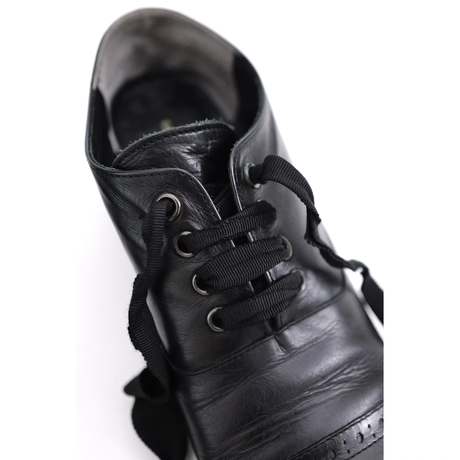 COMME DES GARÇONS Ballerines en cuir Noir vintage, passéist — photo 15