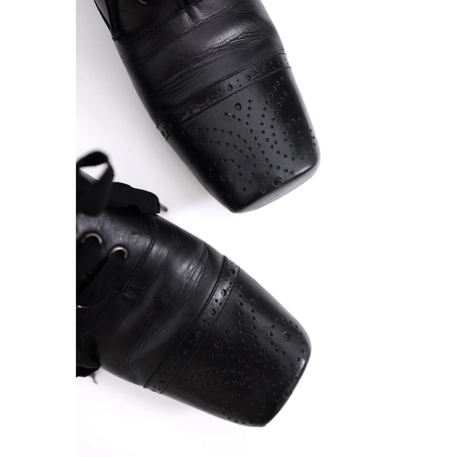 COMME DES GARÇONS Ballerines en cuir Noir vintage, passéist — photo 3