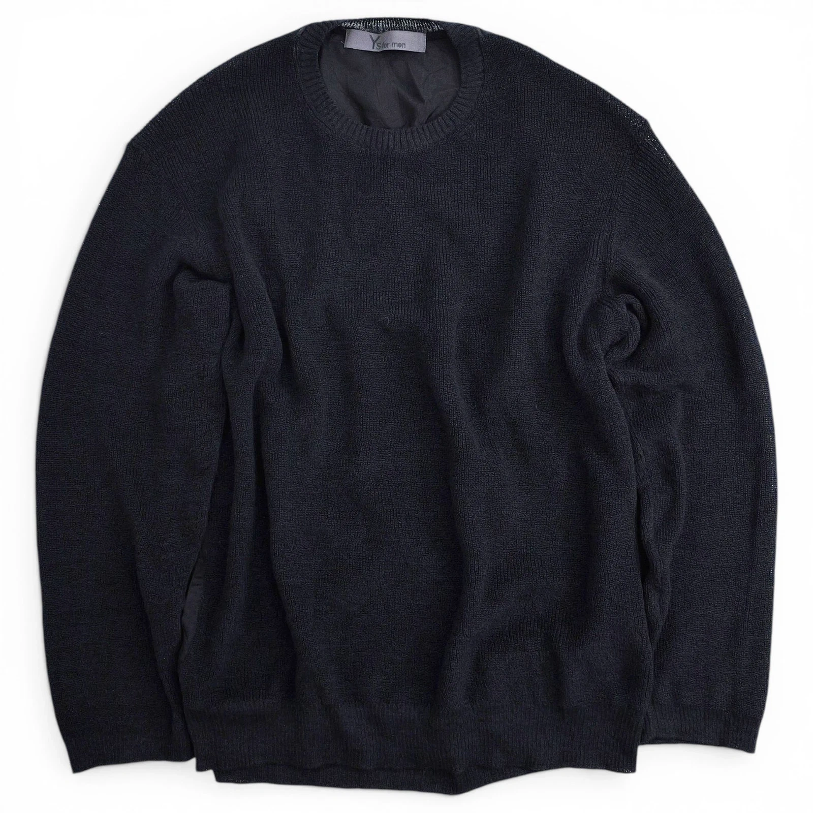 YOHJI YAMAMOTO Pull en lin Noir vintage, passéist — photo 1