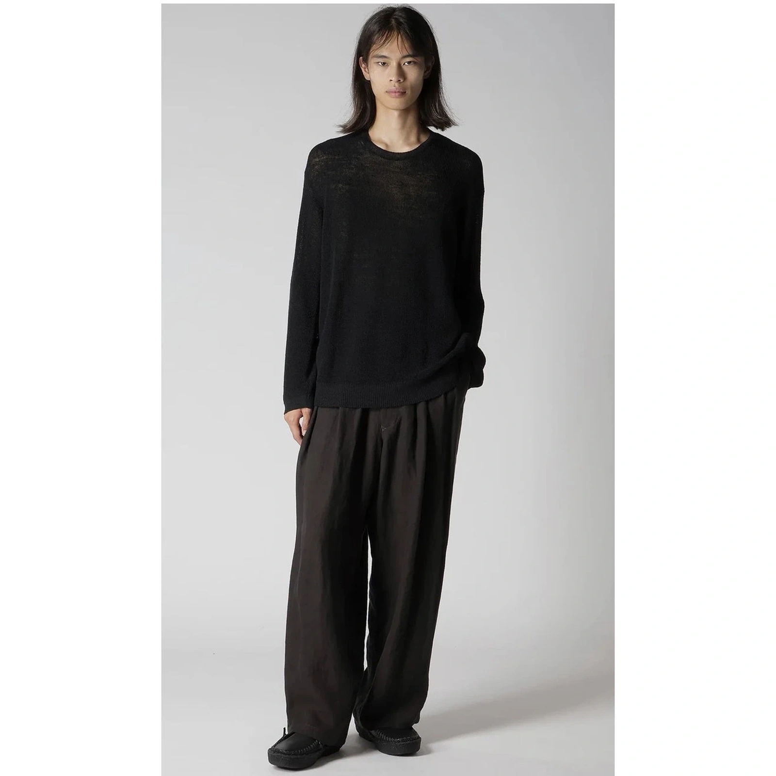 YOHJI YAMAMOTO Pull en lin Noir vintage, passéist — photo 15