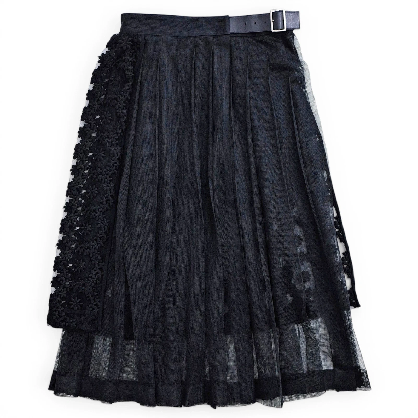 NOIR KEI NINOMIYA Jupe mi-longue Noir vintage, passéist — photo 1