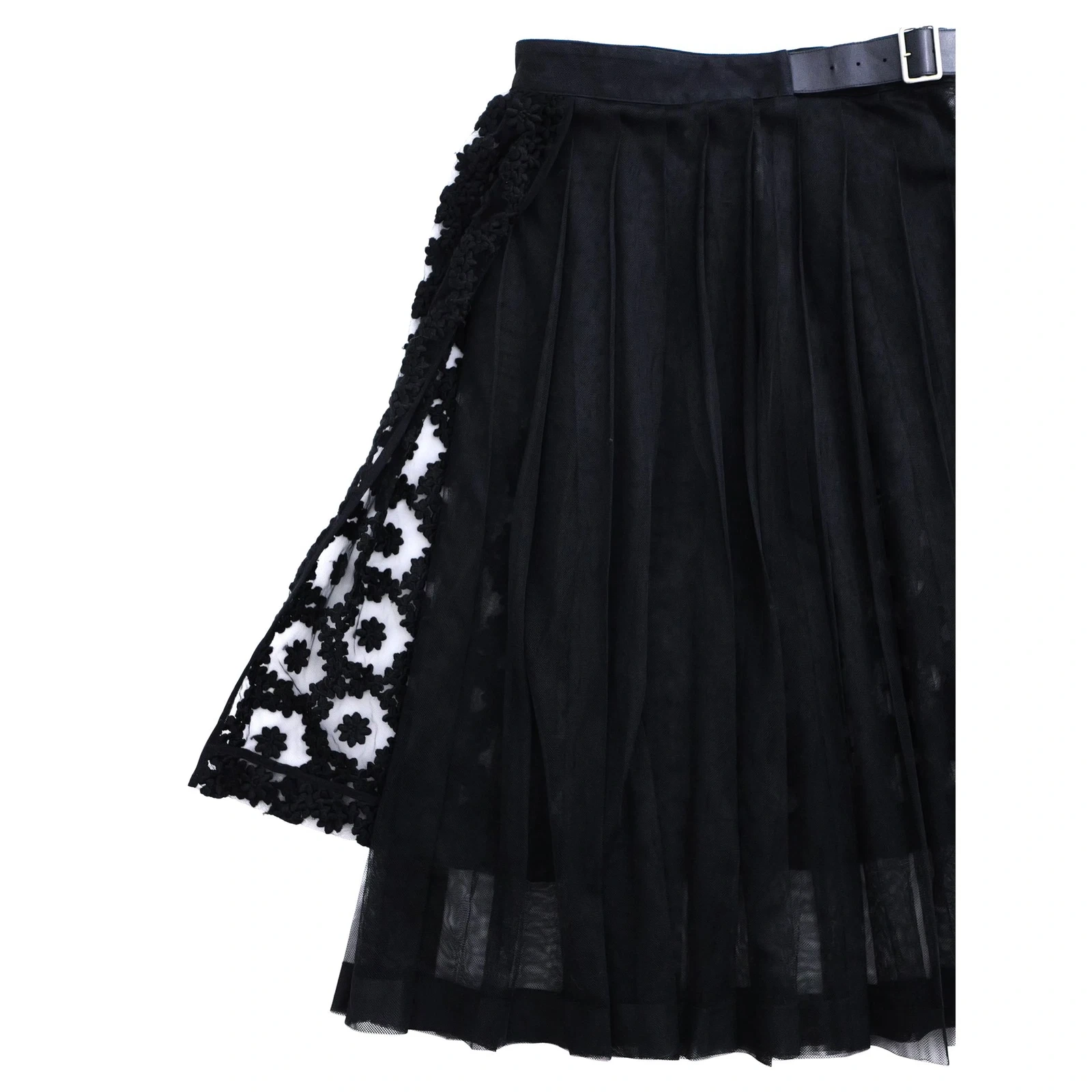 NOIR KEI NINOMIYA Jupe mi-longue Noir vintage, passéist — photo 2
