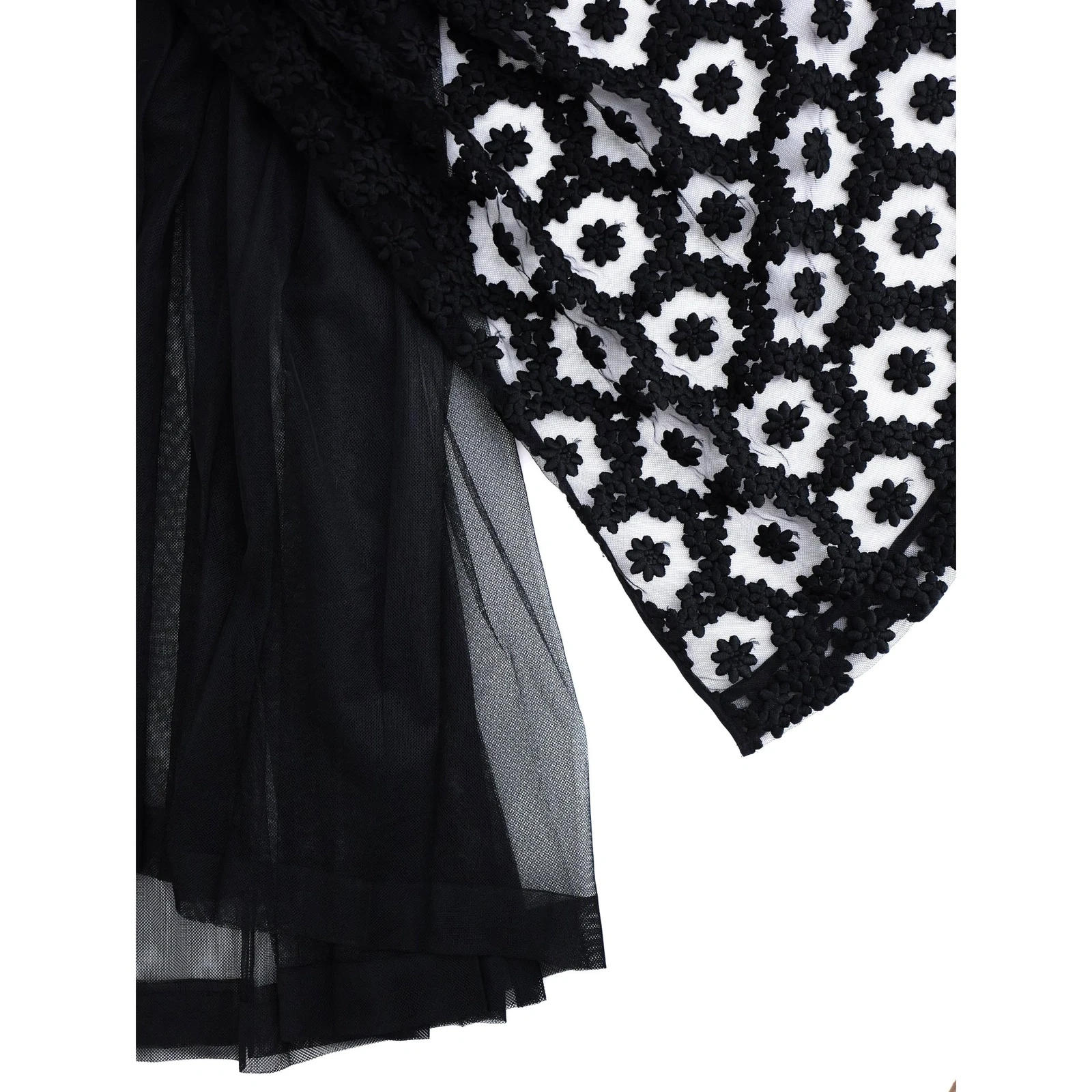 NOIR KEI NINOMIYA Jupe mi-longue Noir vintage, passéist — photo 15