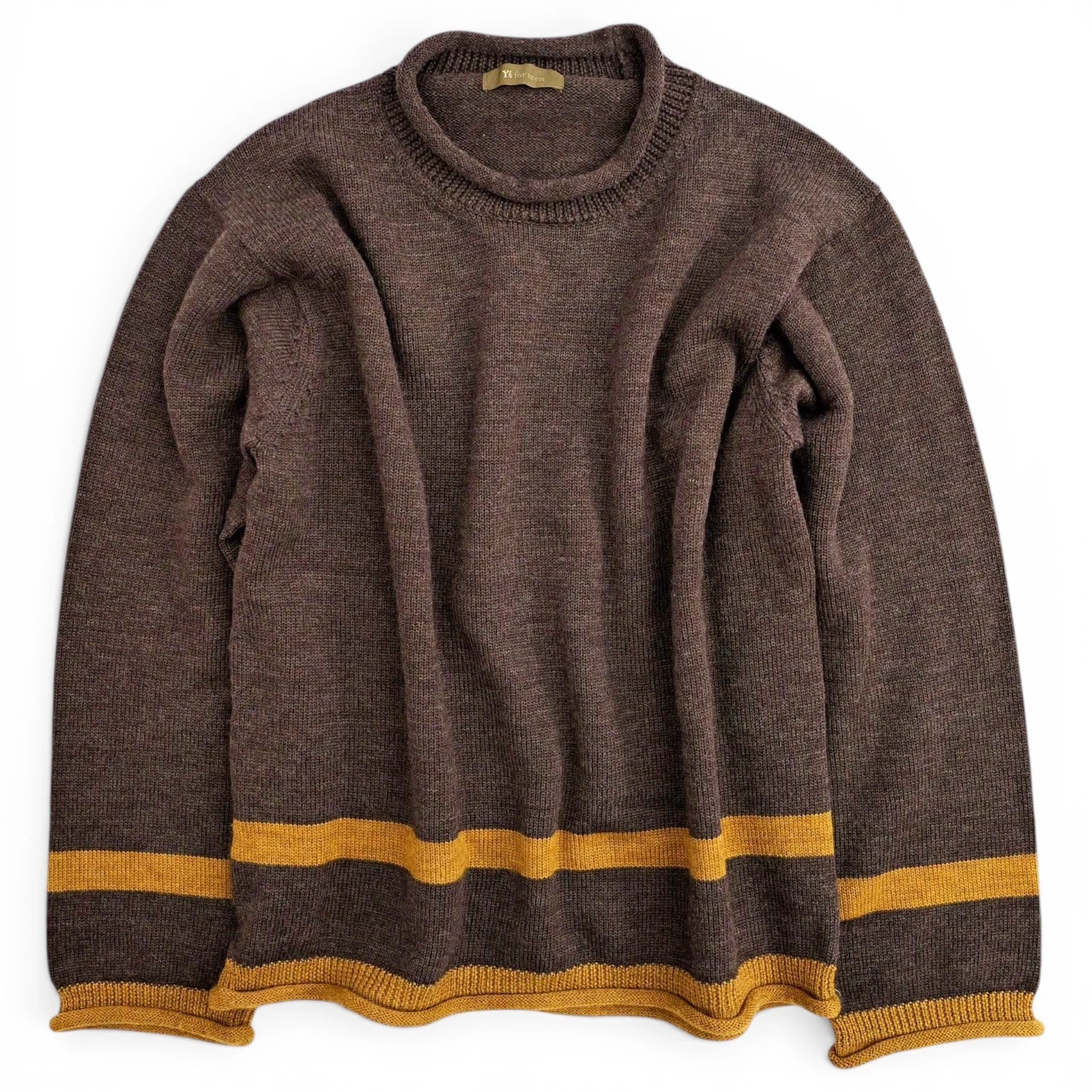 YOHJI YAMAMOTO Pull en laine Marron vintage, passéist — photo 1