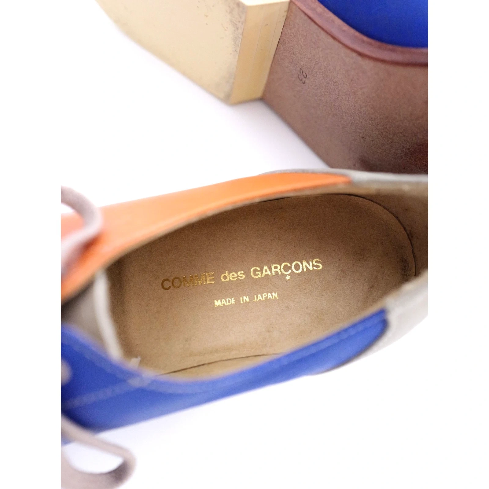 COMME DES GARÇONS Derbies en cuir Marine vintage, passéist — photo 8