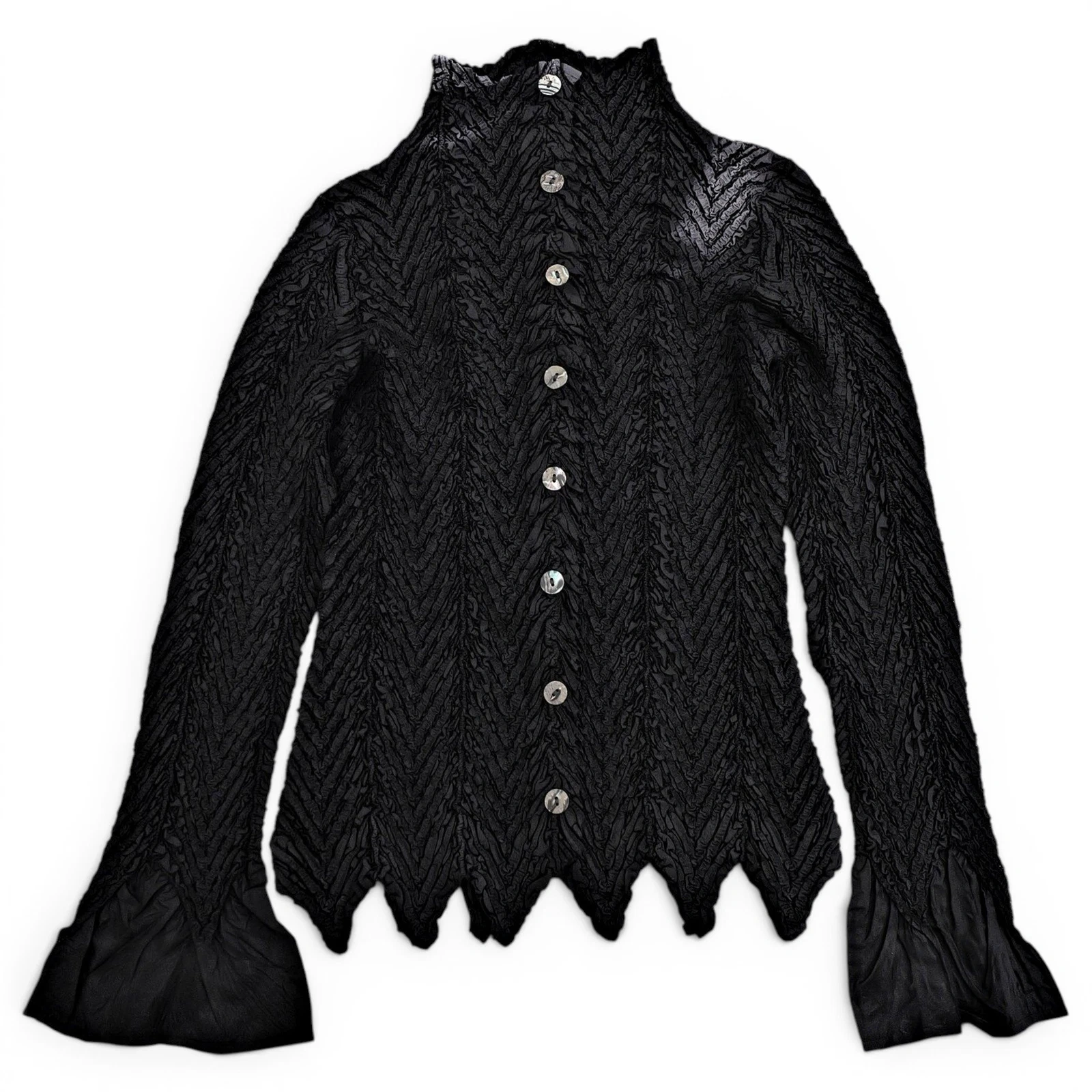 YOSHIKI HISHINUMA Blouse Noir vintage, passéist — photo 1