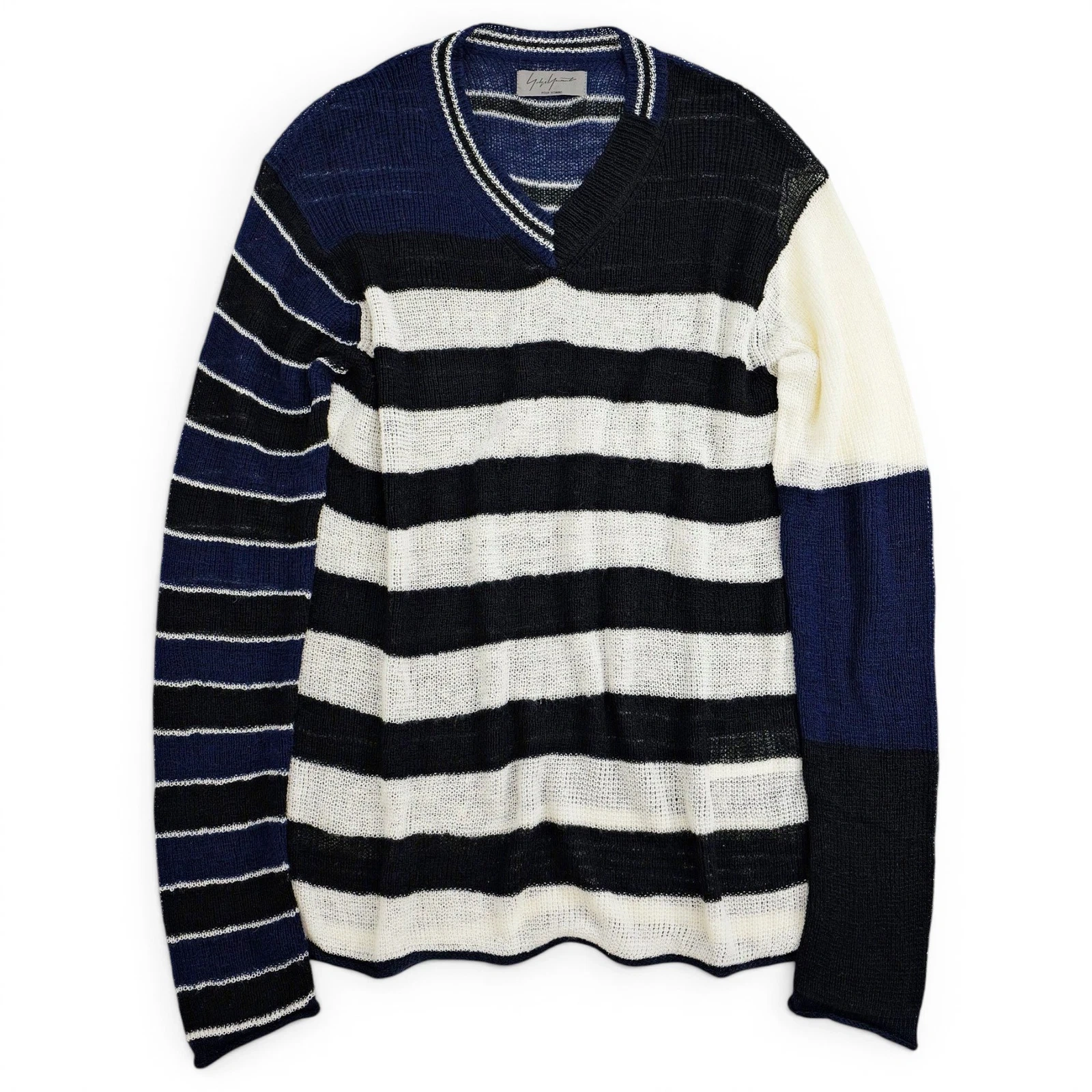 YOHJI YAMAMOTO Pull en lin Marine vintage, passéist — photo 1
